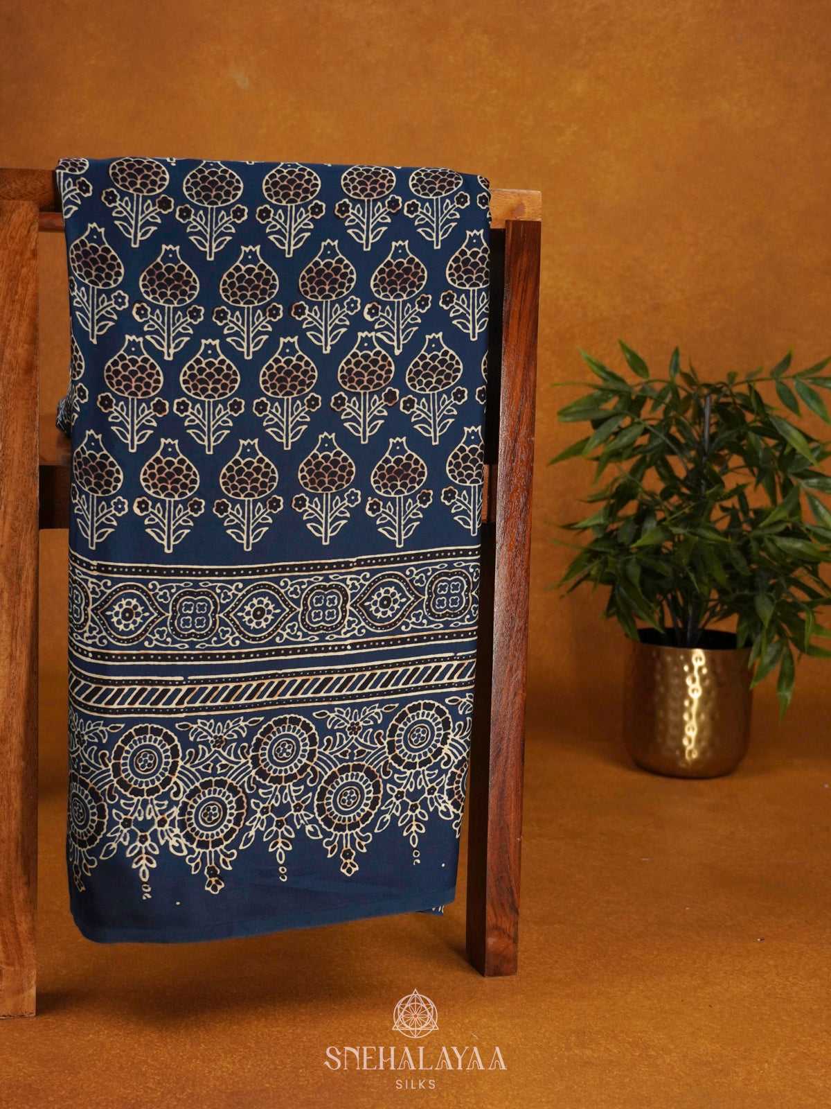 Navy Blue Modal Silk Saree