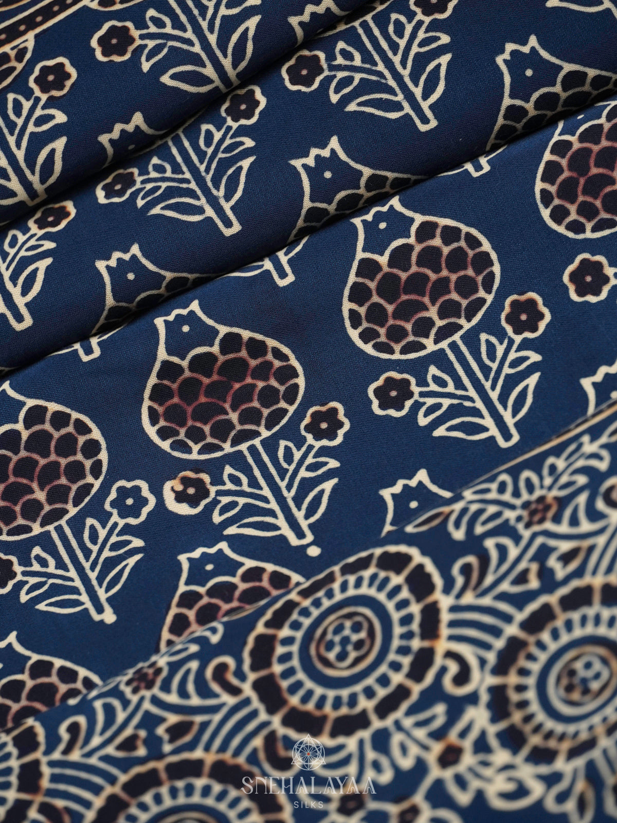 Navy Blue Modal Silk Saree