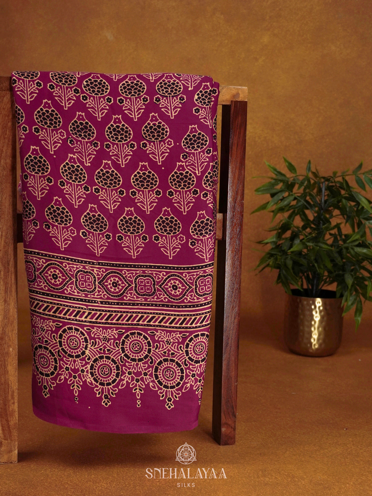 Magenta Pink Modal Silk Saree