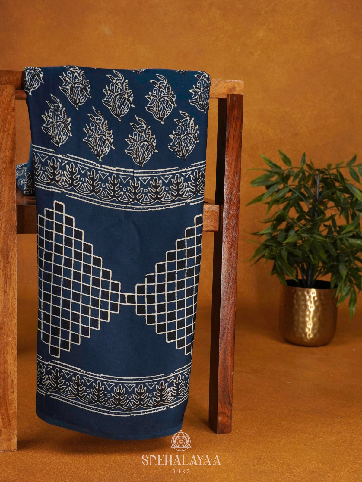 Navy Blue Modal Silk Saree