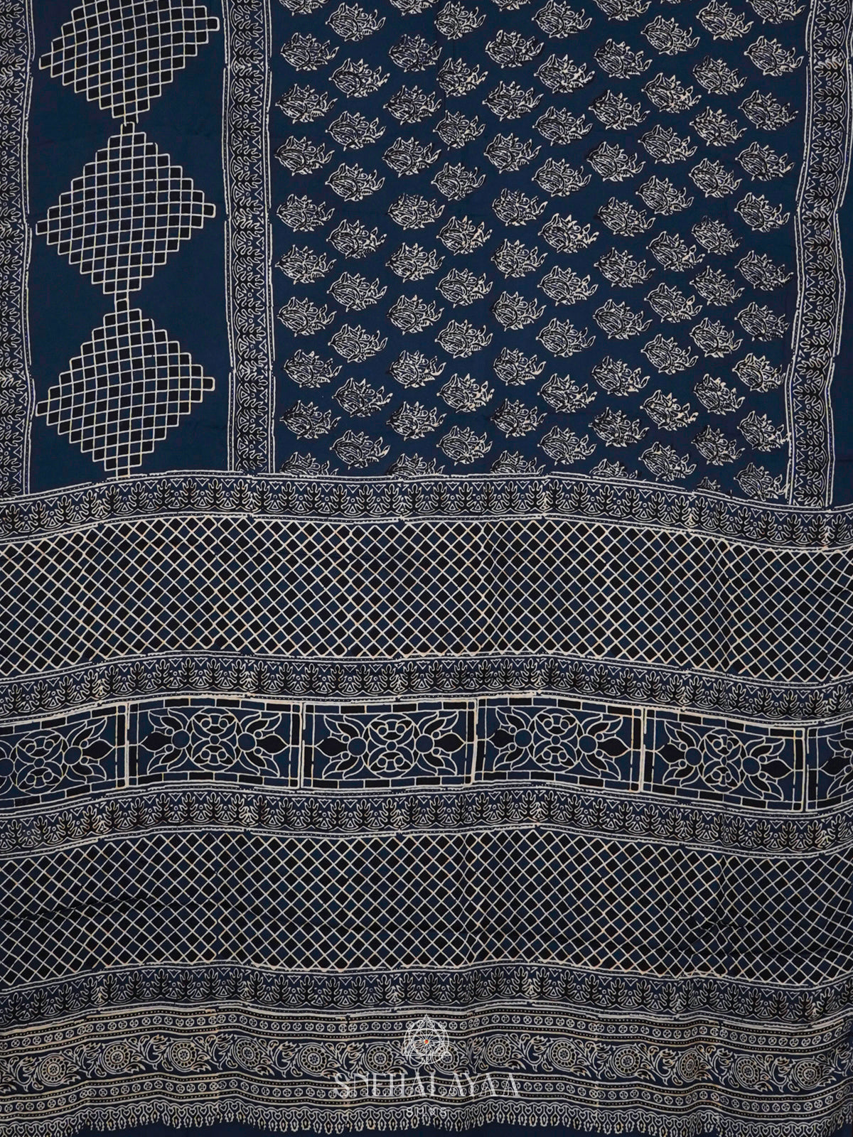 Navy Blue Modal Silk Saree