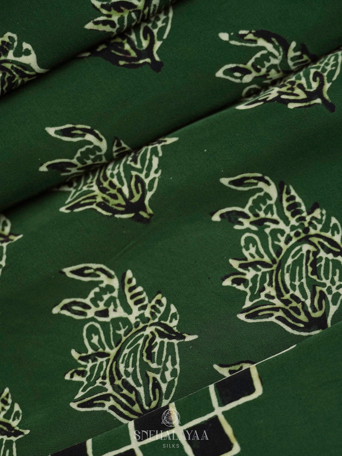 Forest Green Modal Silk Saree