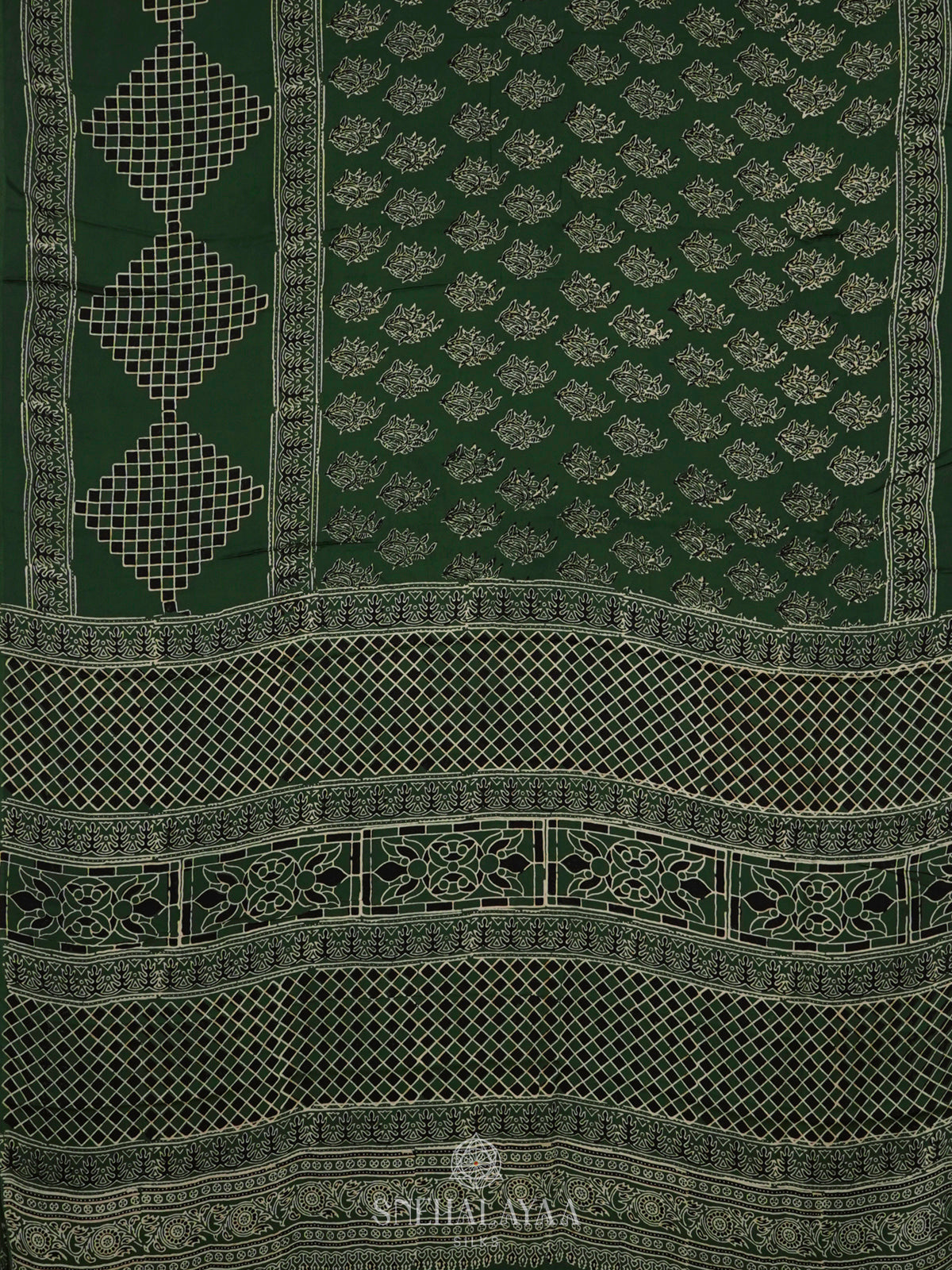 Forest Green Modal Silk Saree