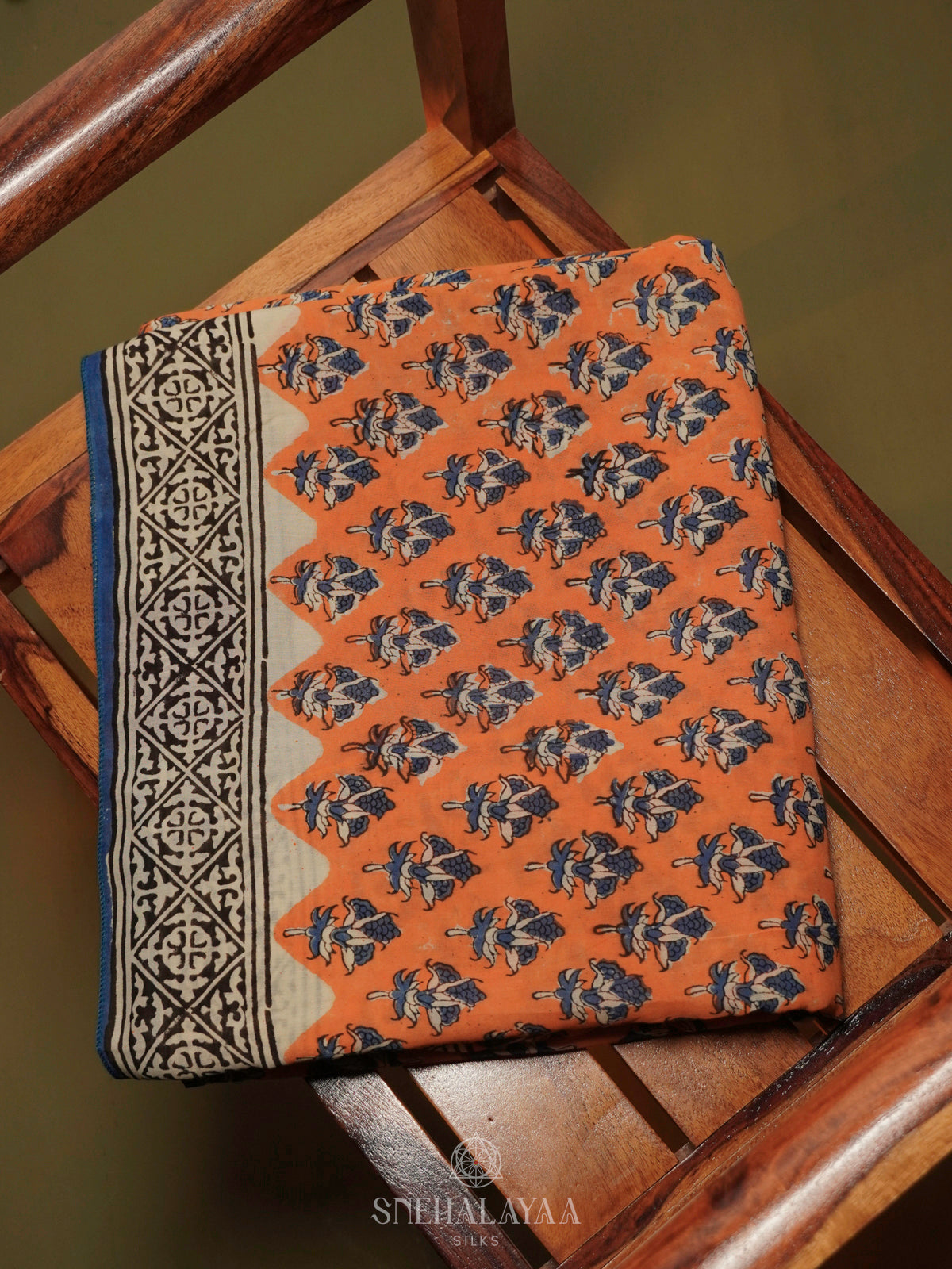 Orange Chanderi Saree