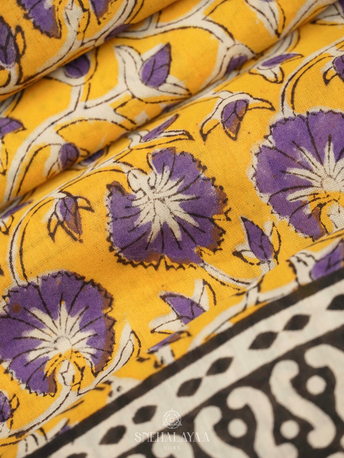 Yellow Chanderi Saree