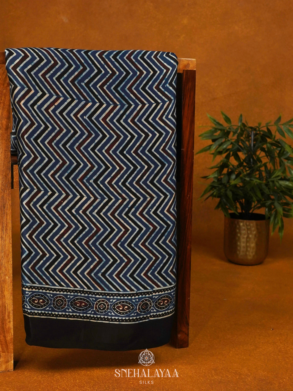 Navy Blue Modal Silk Saree