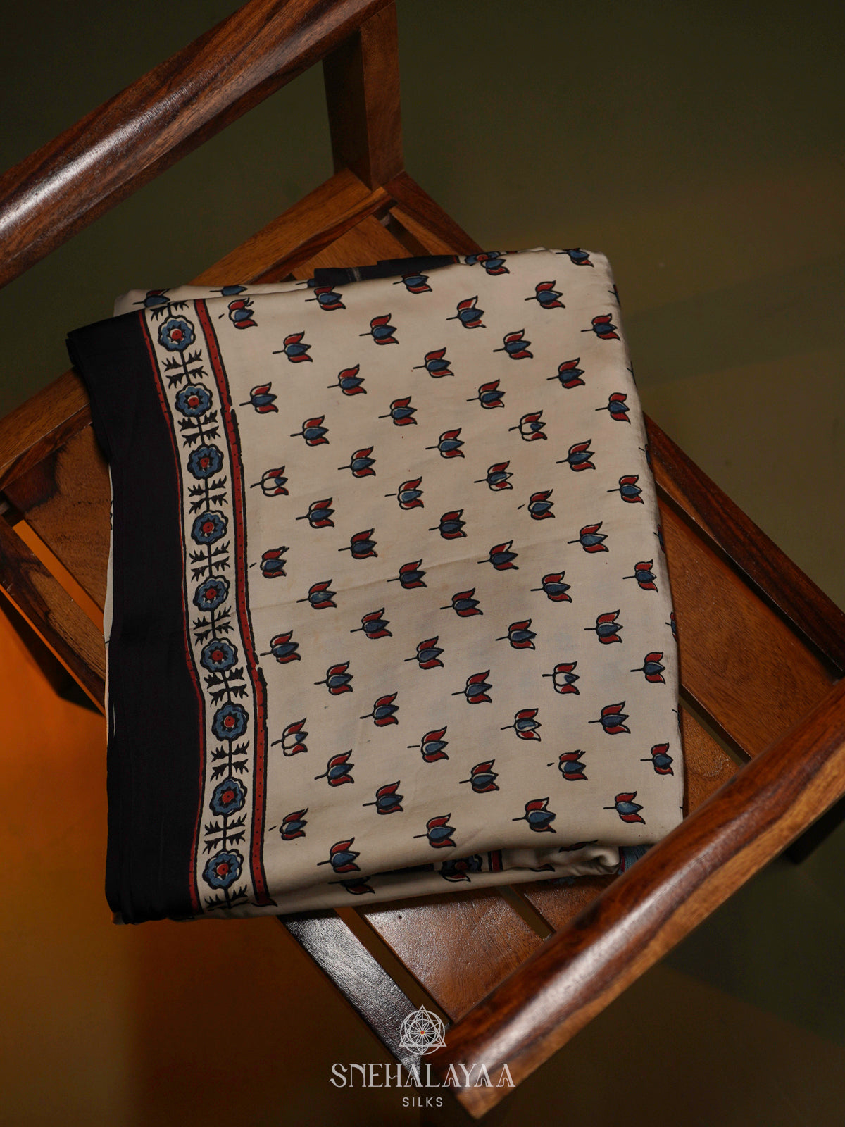 Cream Modal Silk Saree