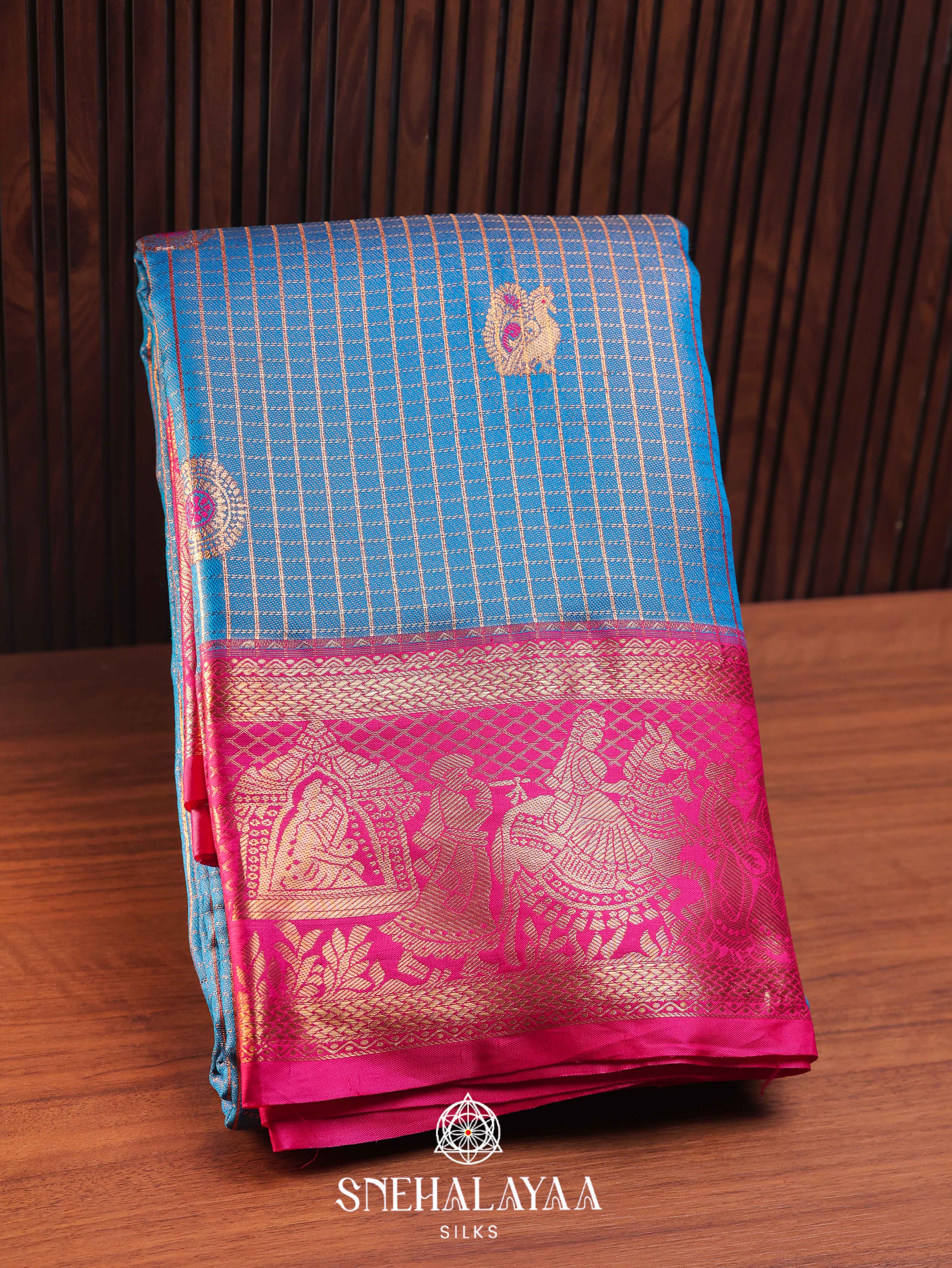 Blue Art Silk Saree