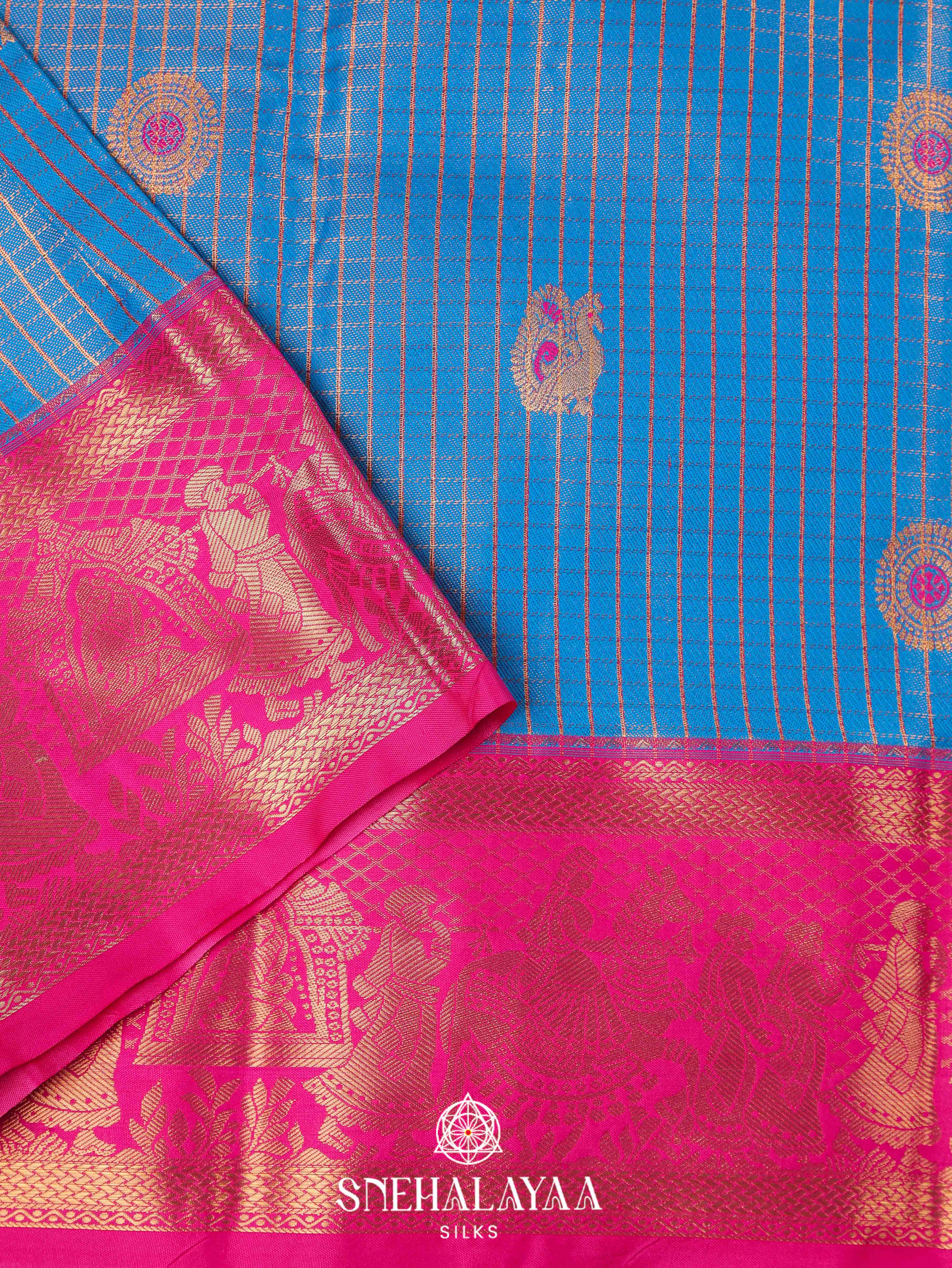 Blue Art Silk Saree