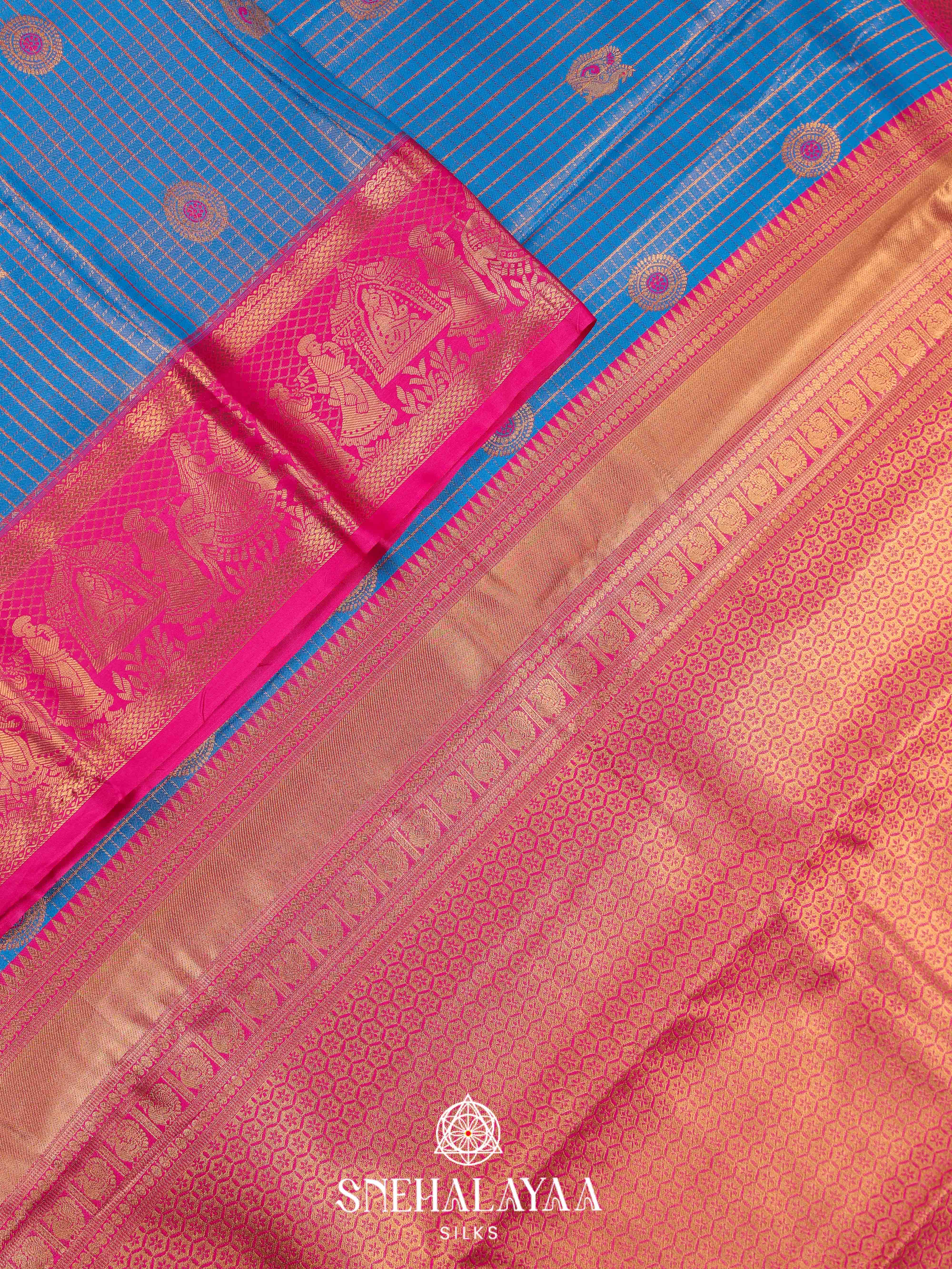 Blue Art Silk Saree