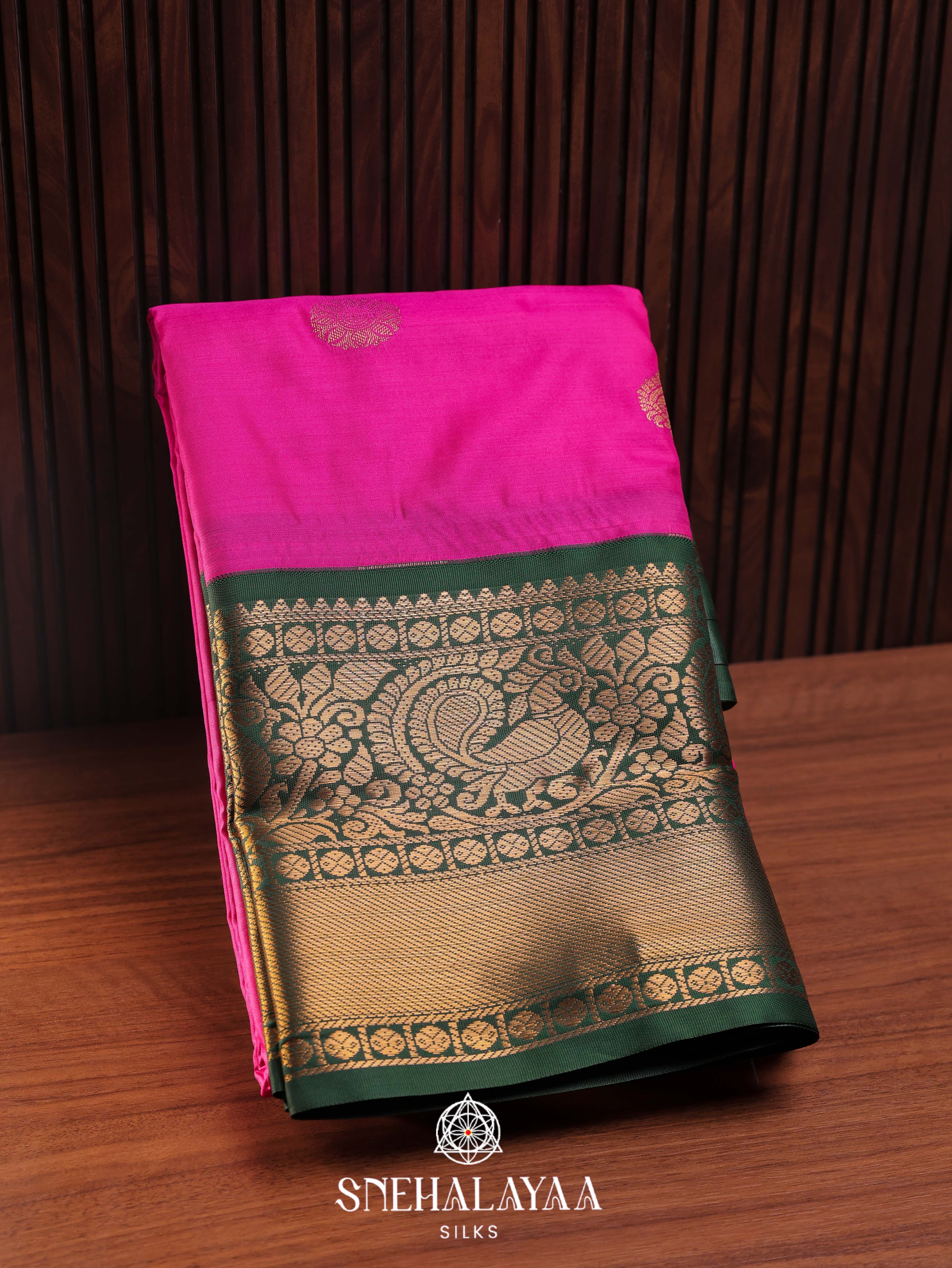 Pink Art Silk Saree