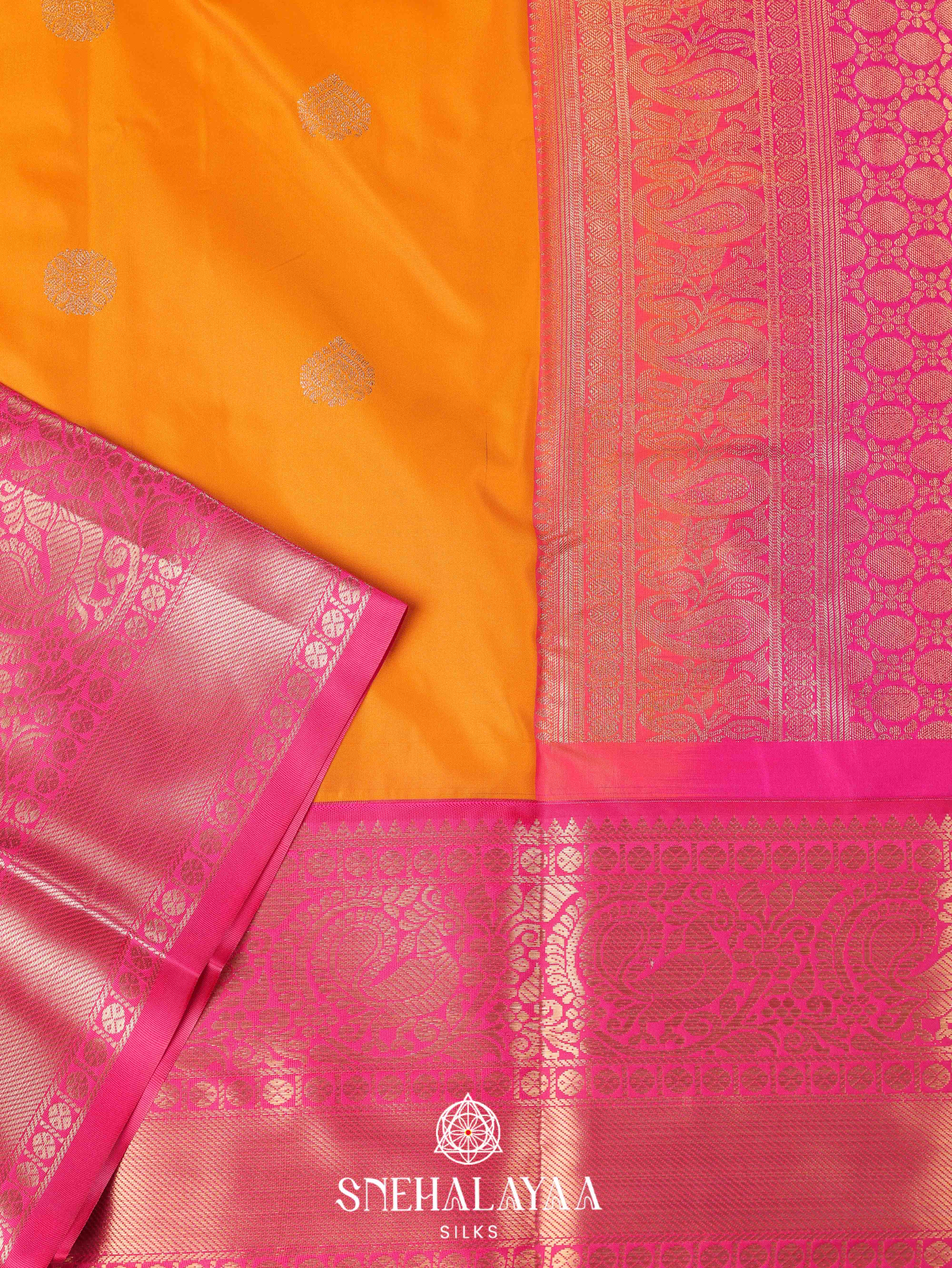 Mango Yellow Art Silk Saree