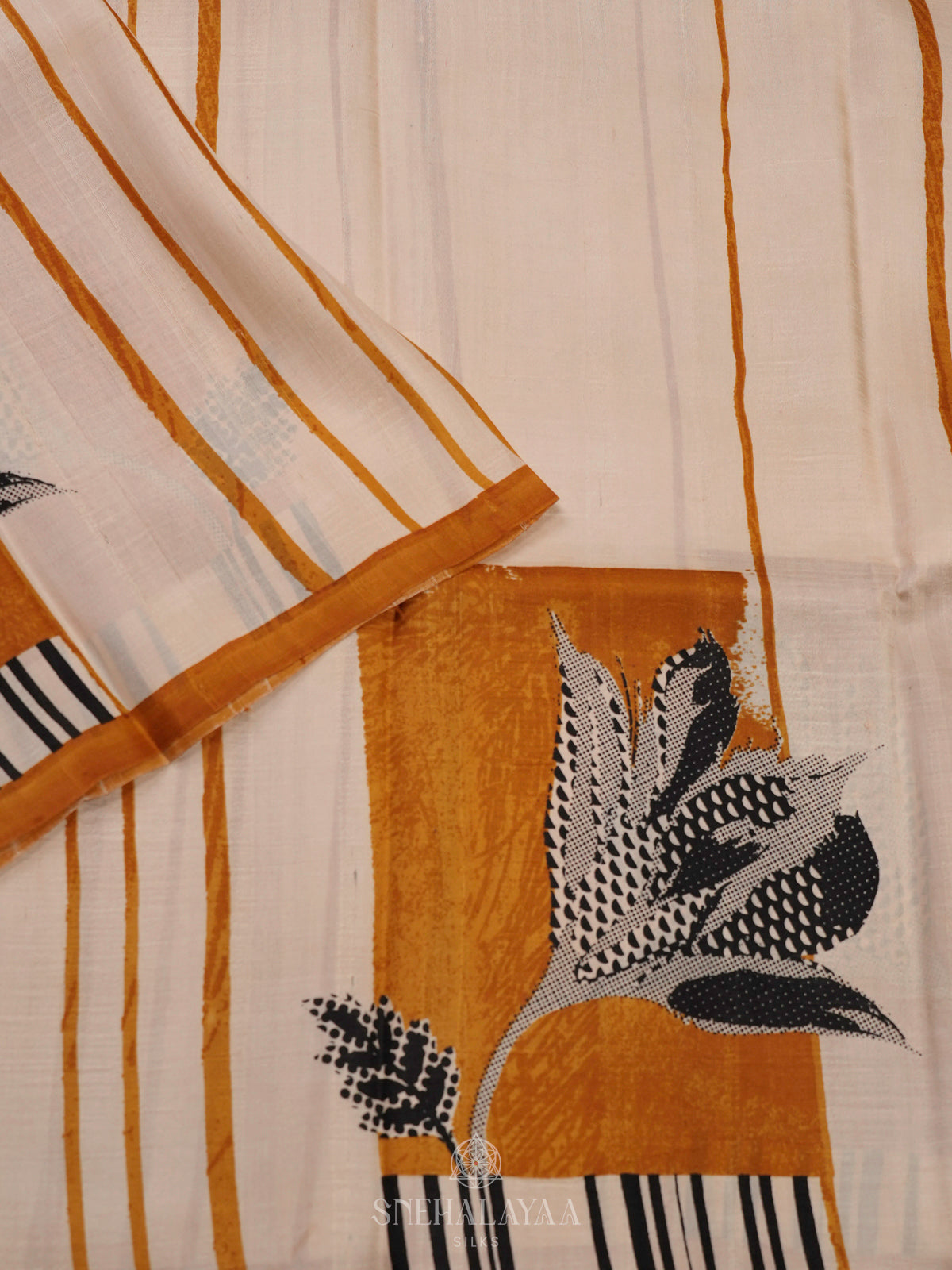 Cream Tussar Saree