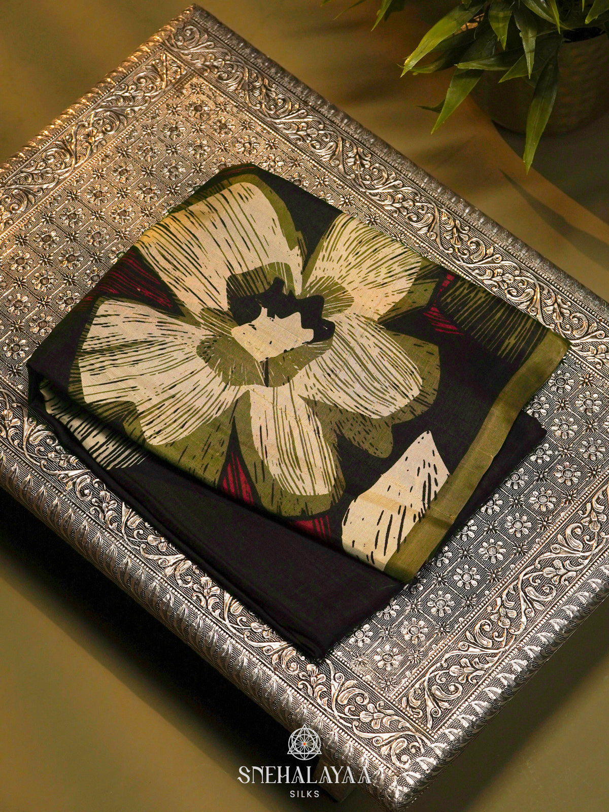 Black Tussar Saree