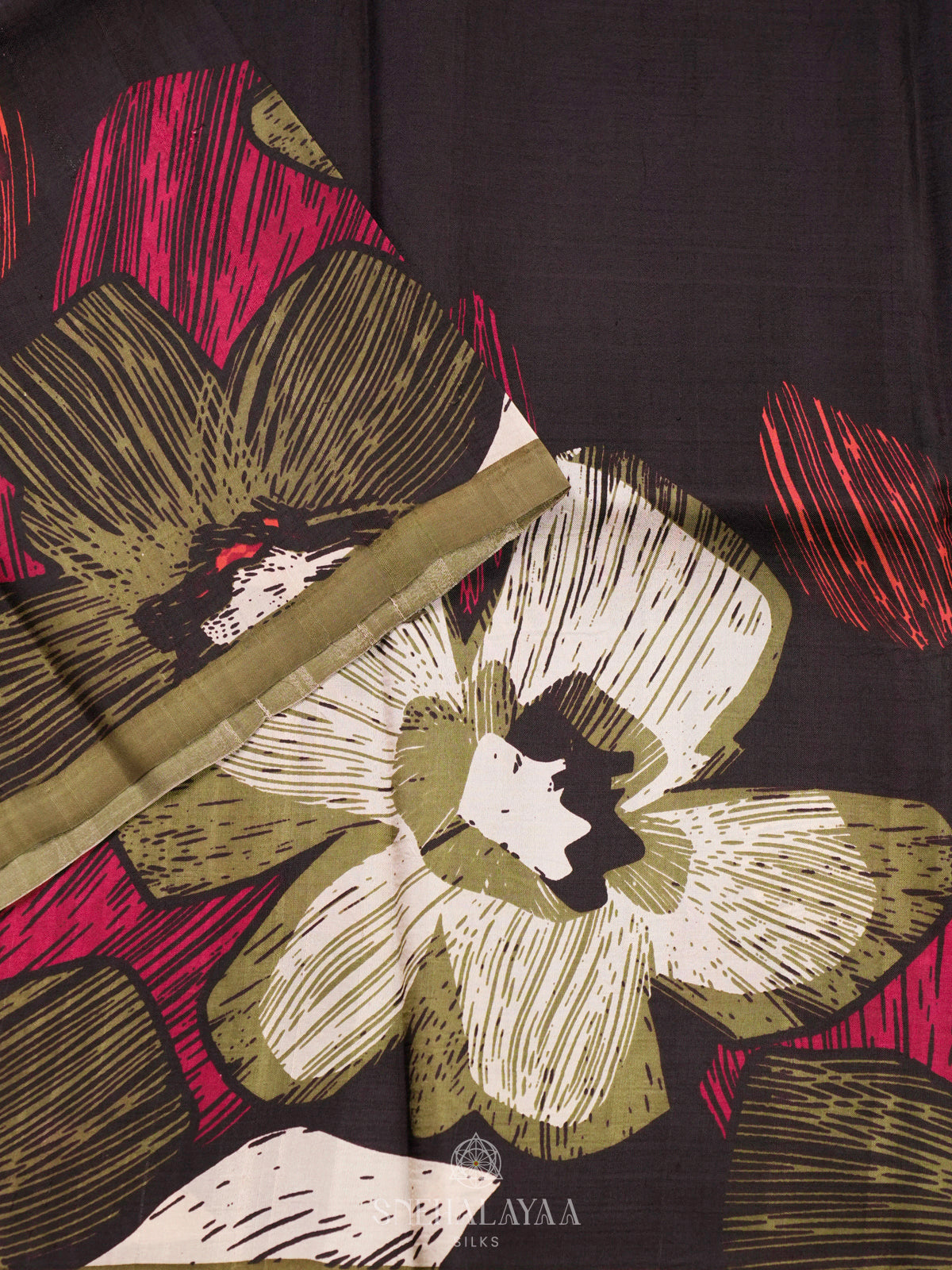 Black Tussar Saree
