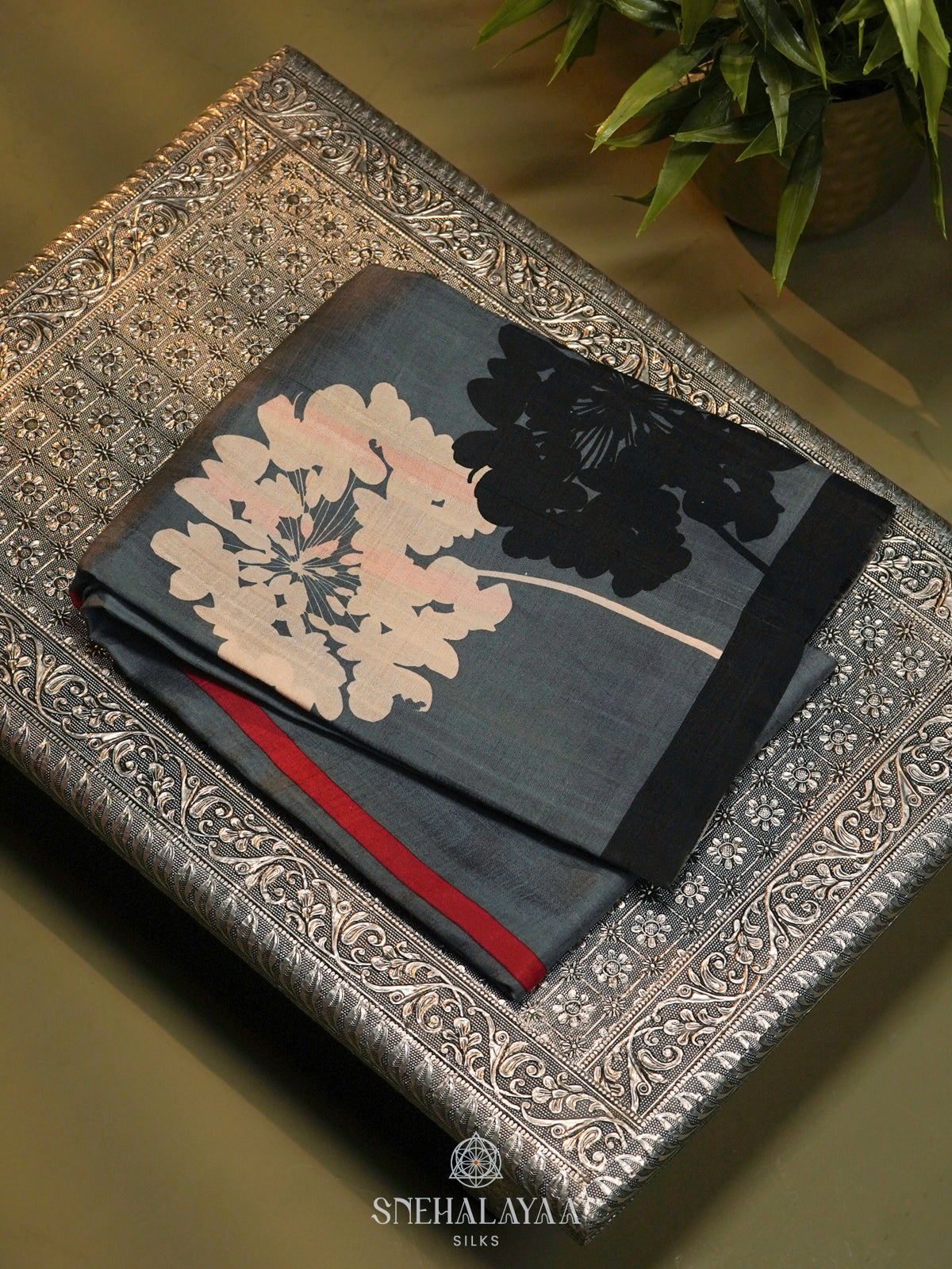 Grey Tussar Saree