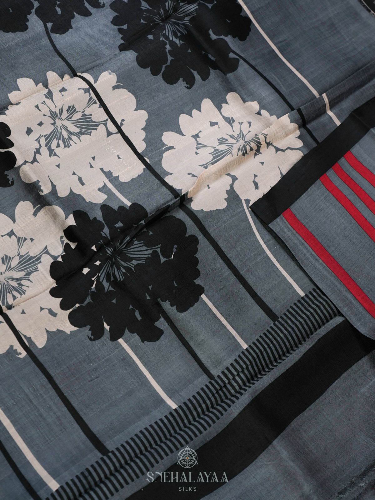Grey Tussar Saree