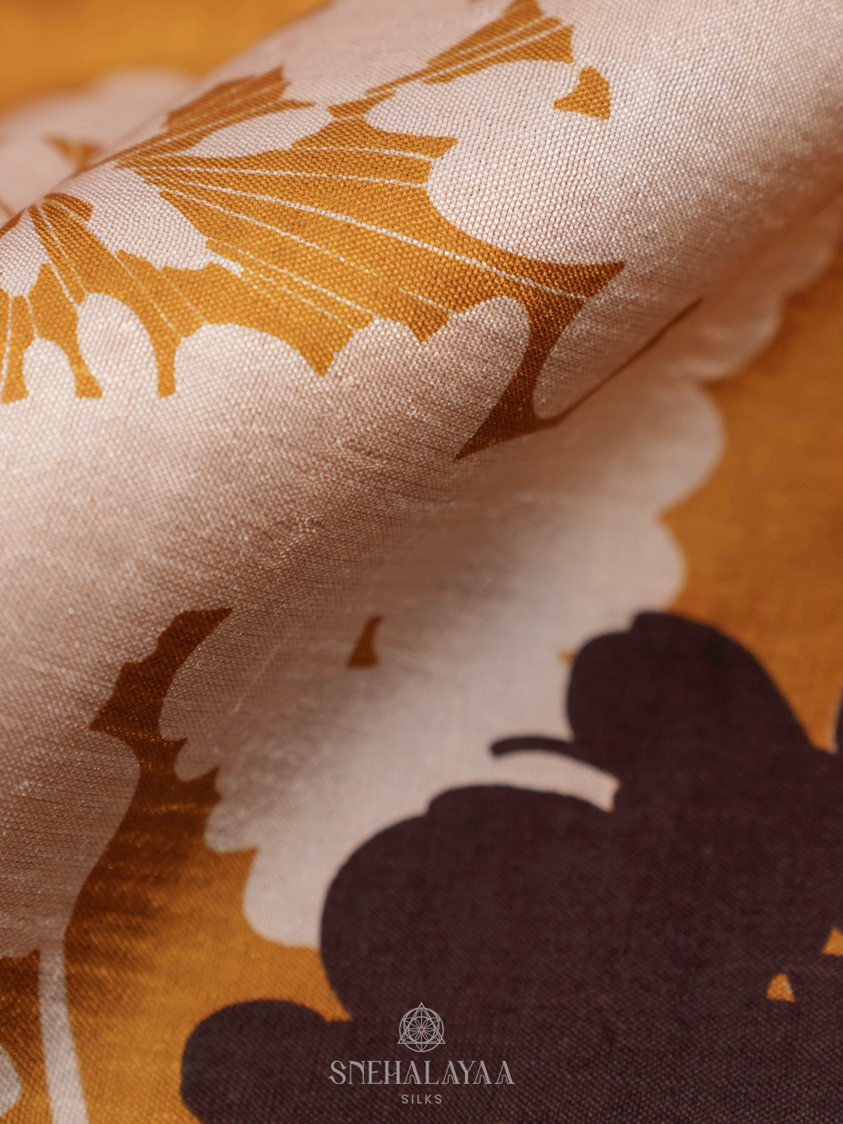 Mustard Yellow Tussar Saree