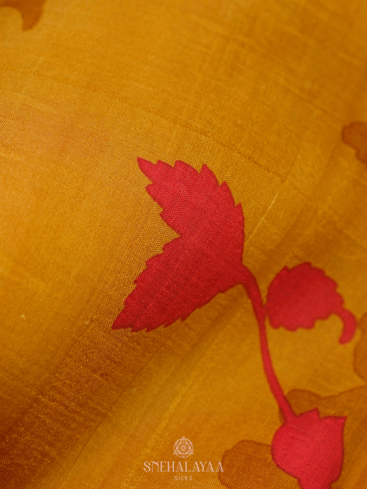 Mango Yellow Tussar Saree
