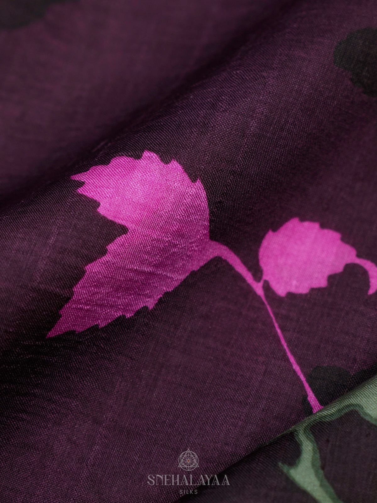 Burgundy Tussar Saree