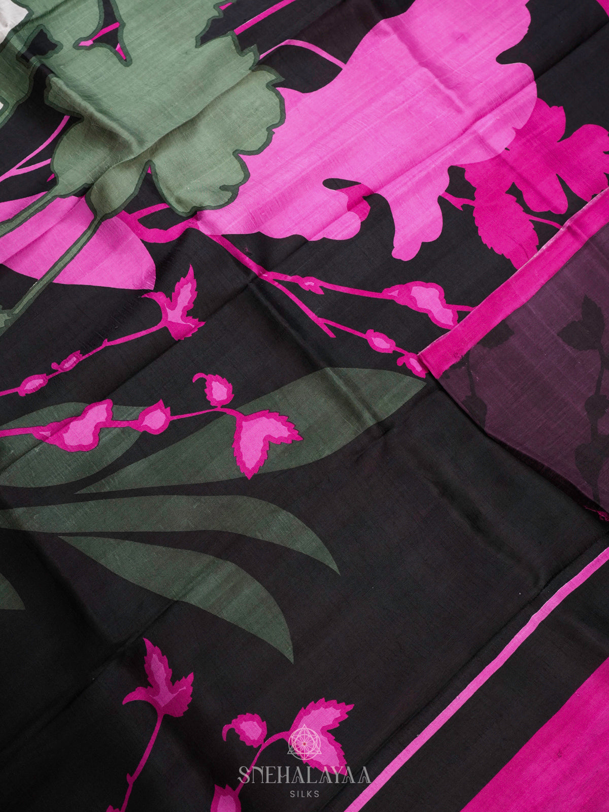 Burgundy Tussar Saree