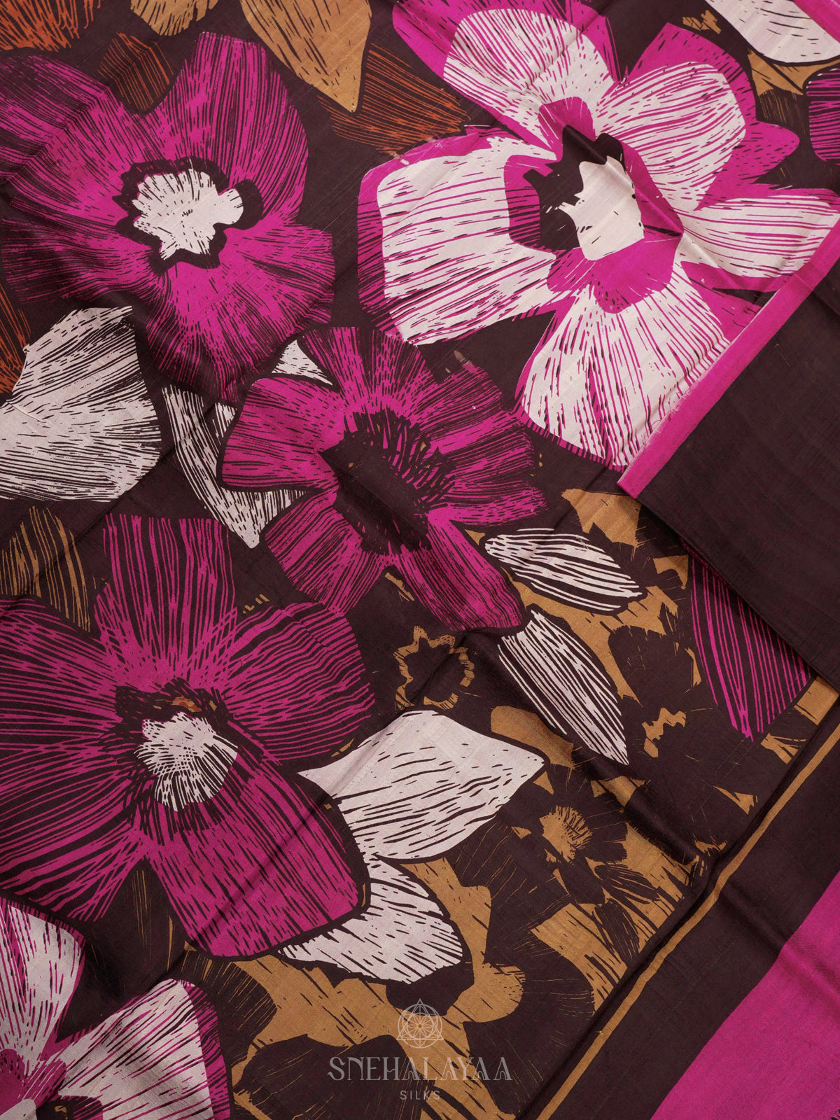 Brown Tussar Saree