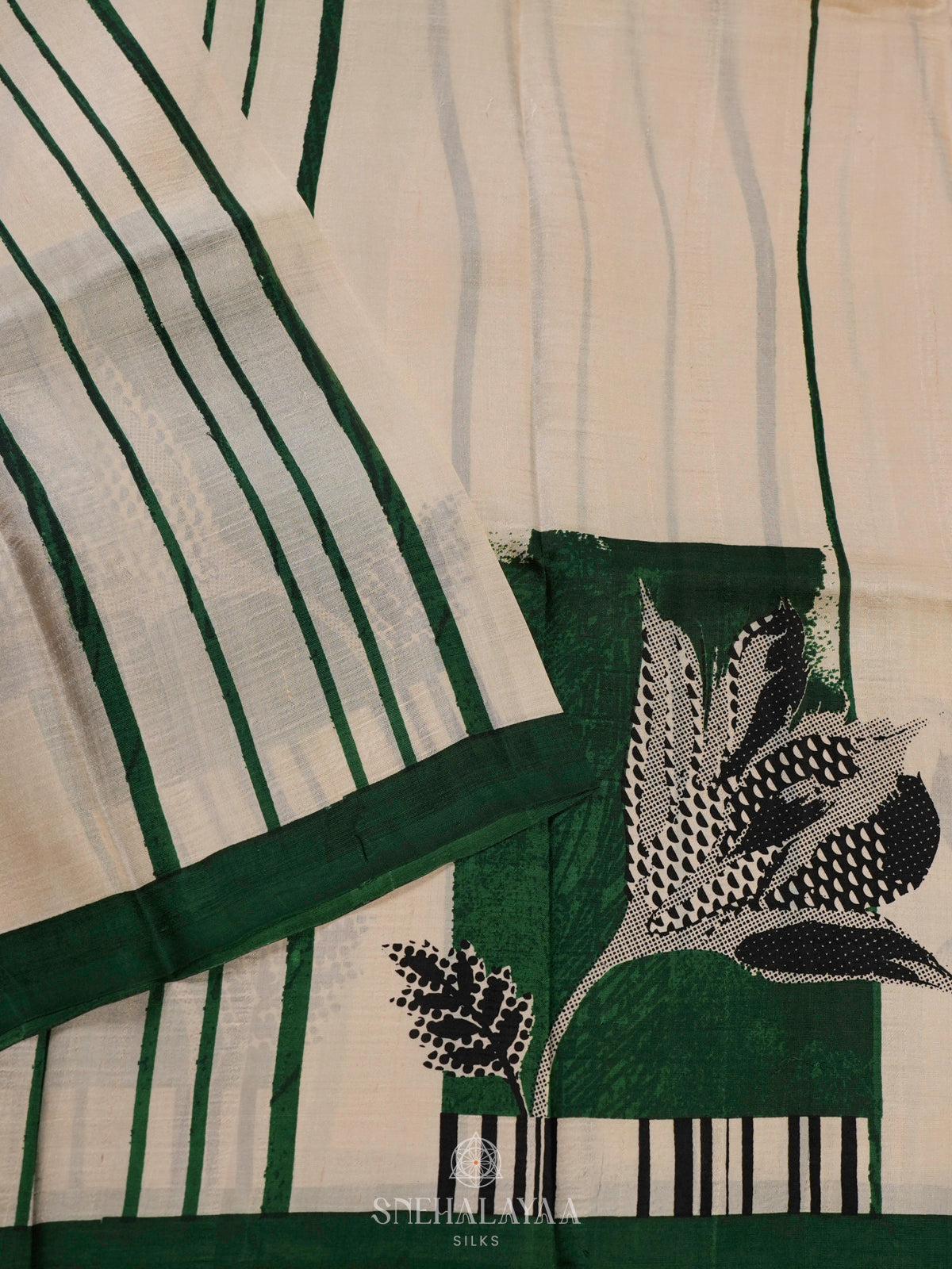Off White Tussar Saree