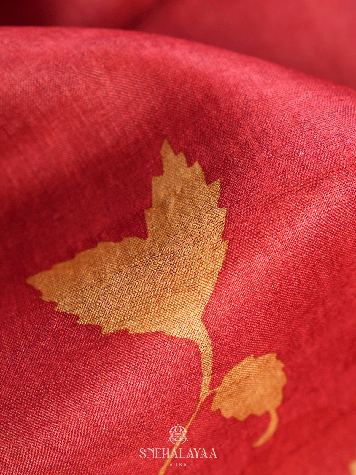 Red Tussar Saree