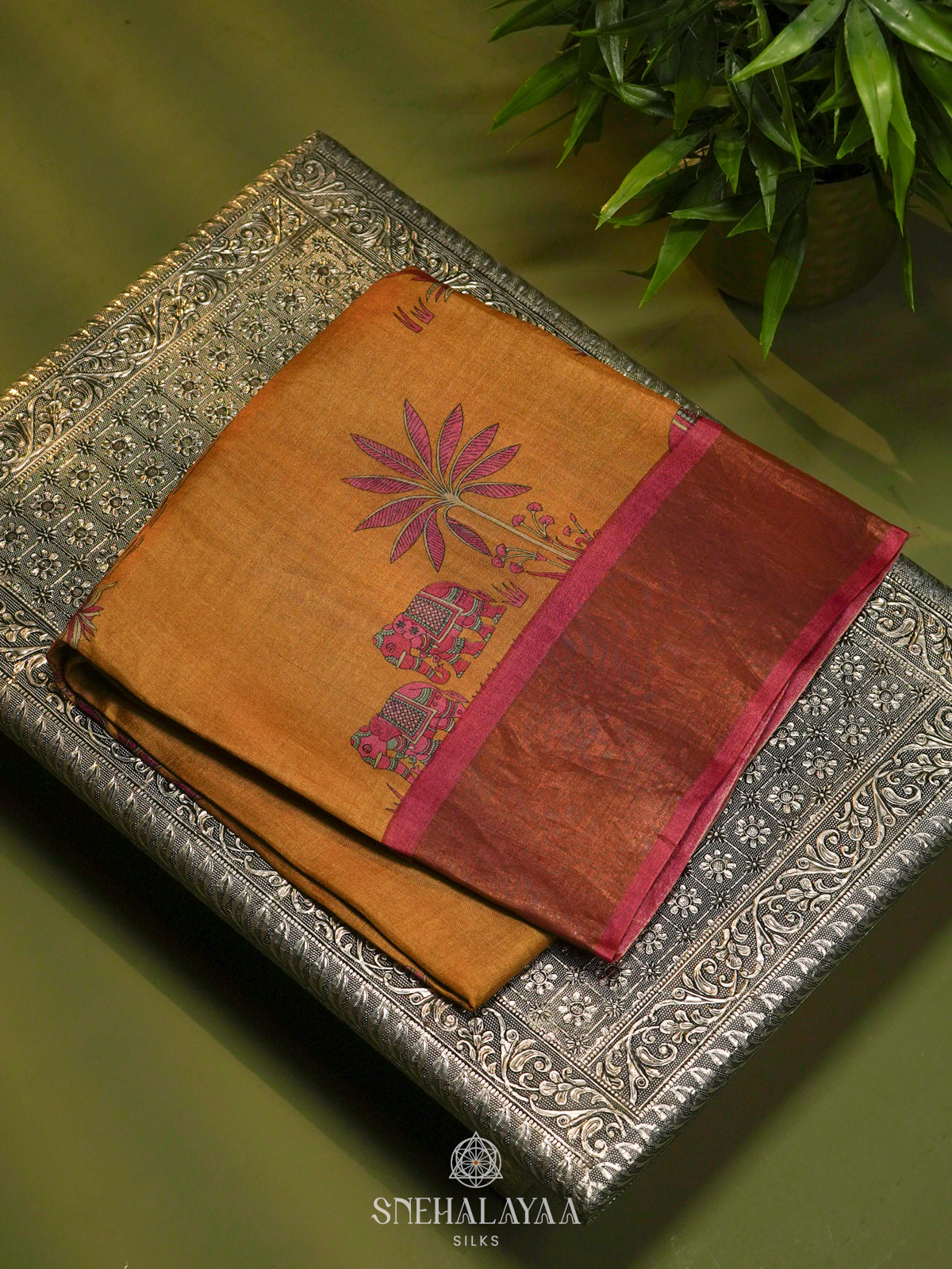 Yellow Tussar Saree