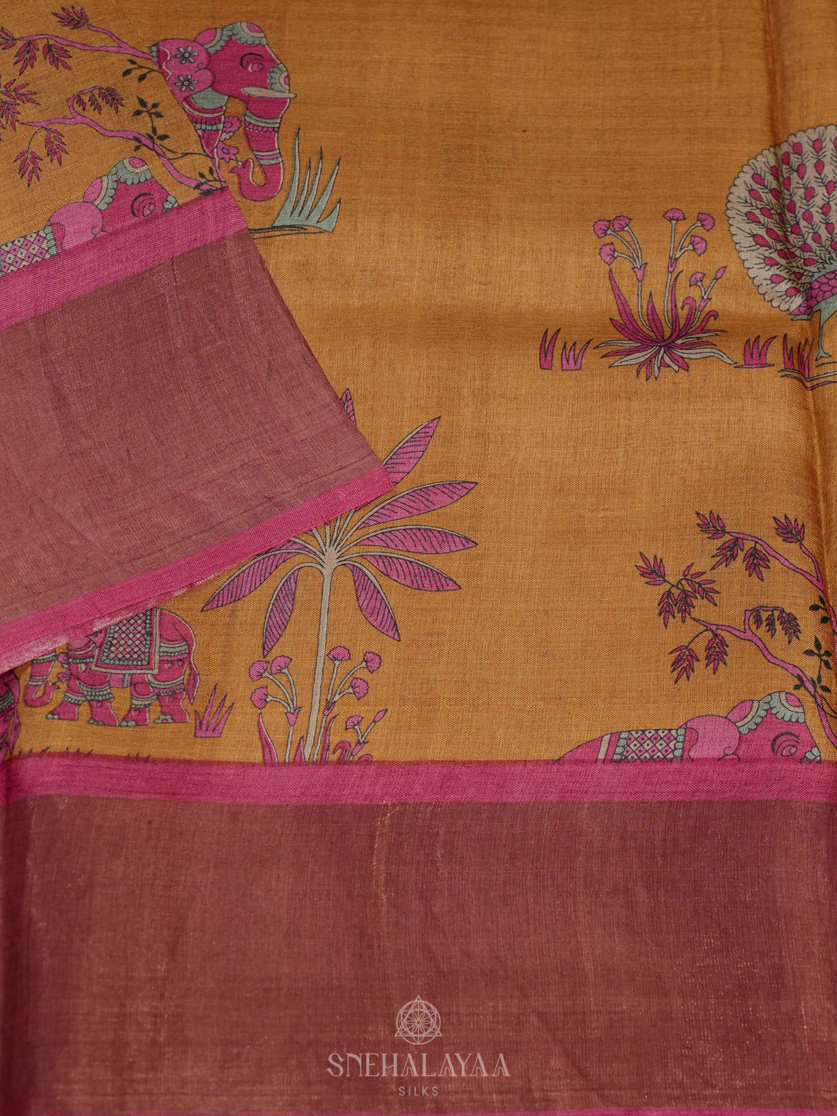 Yellow Tussar Saree