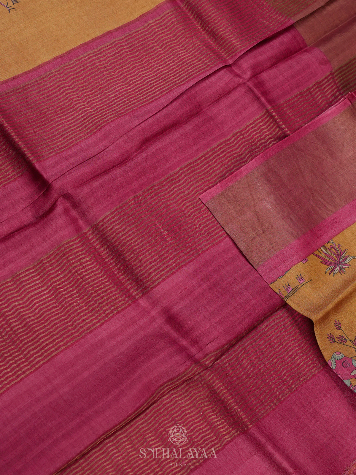 Yellow Tussar Saree