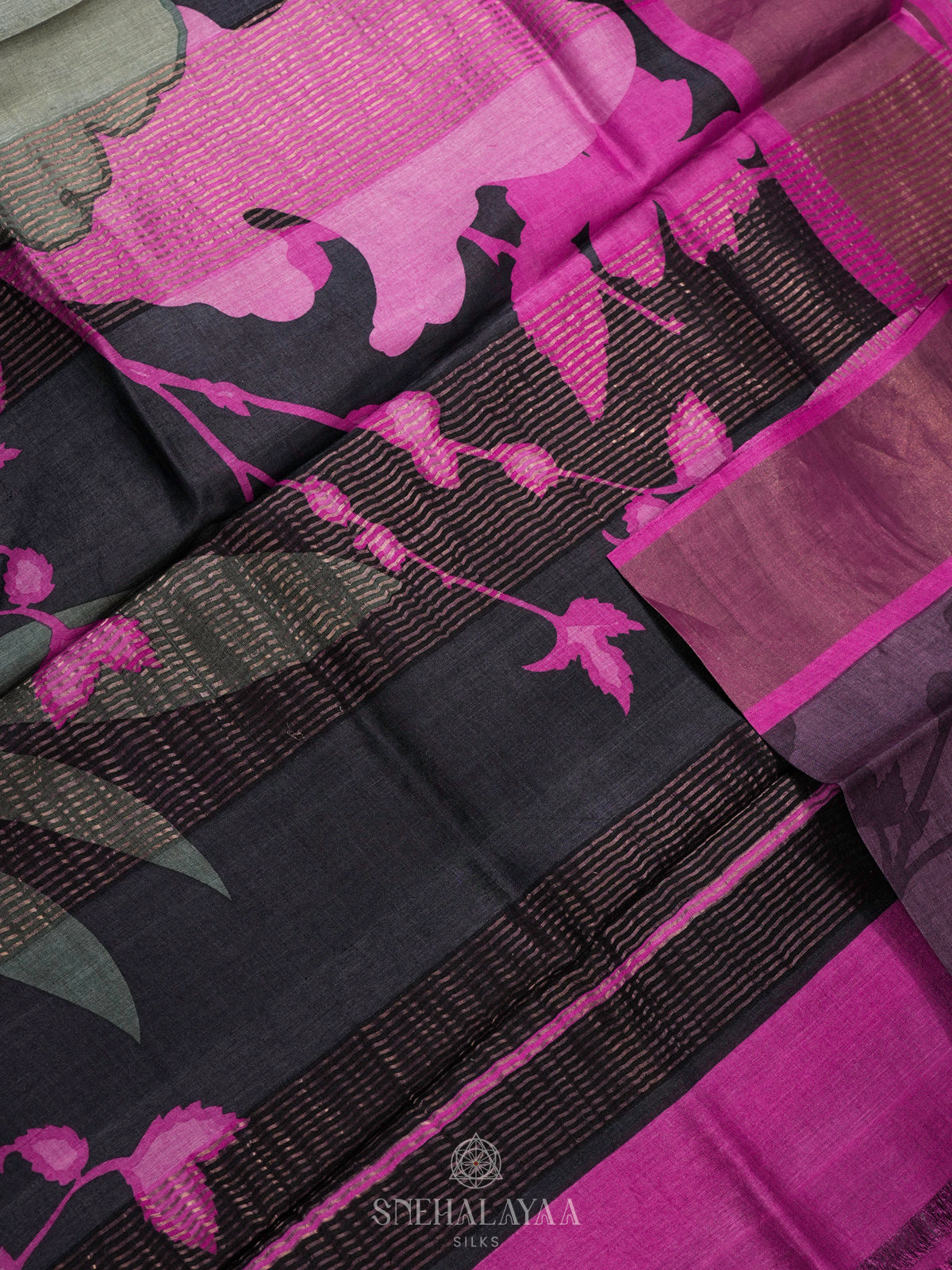 Plum Tussar Saree