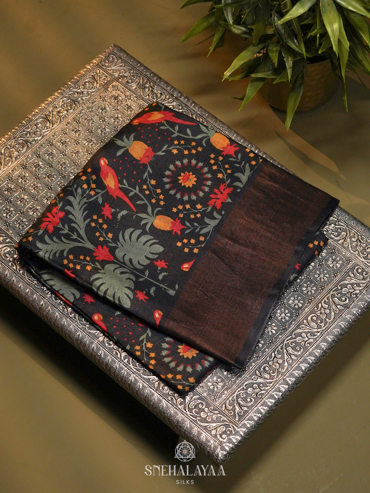 Black Tussar Saree