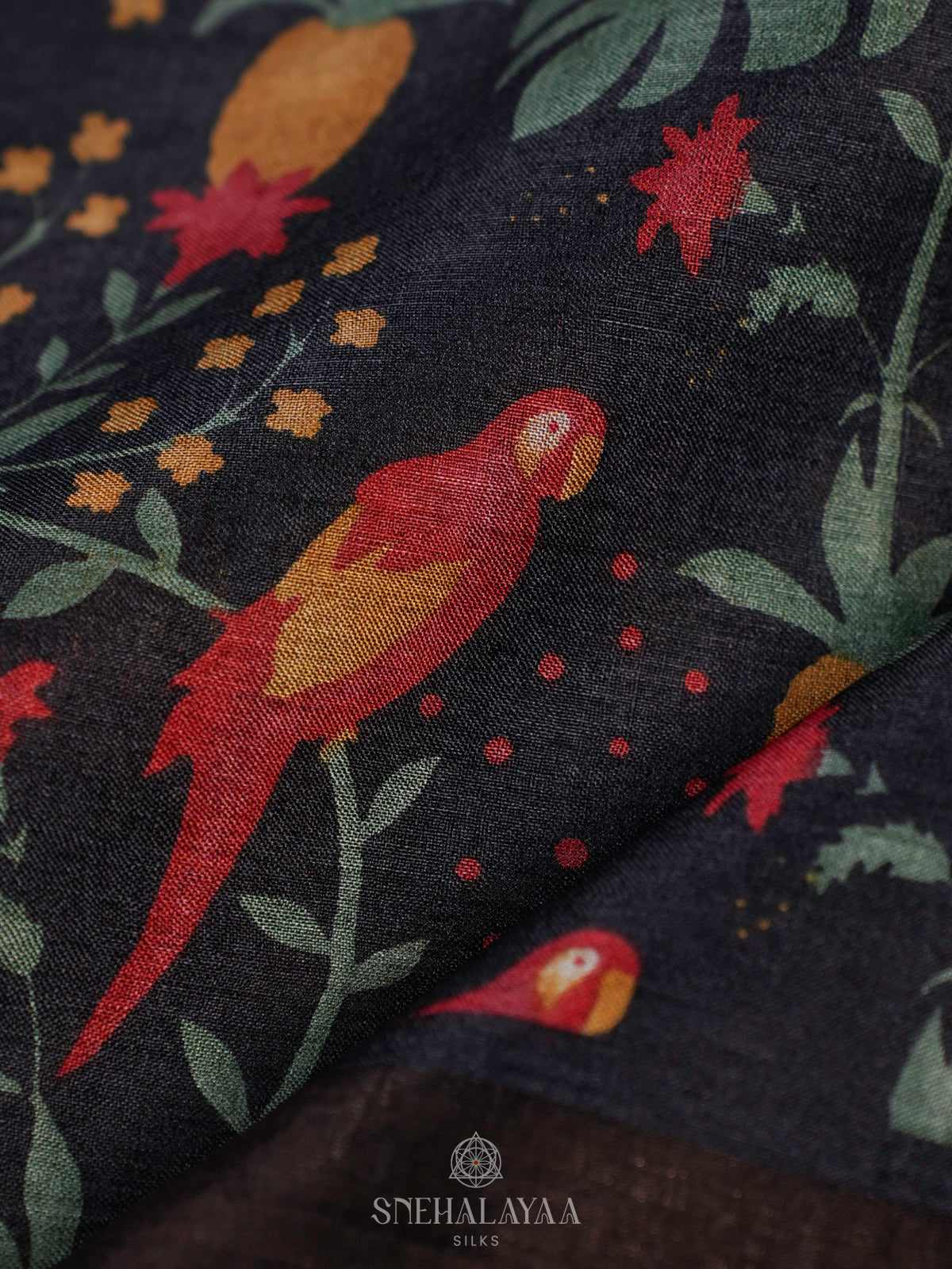 Black Tussar Saree