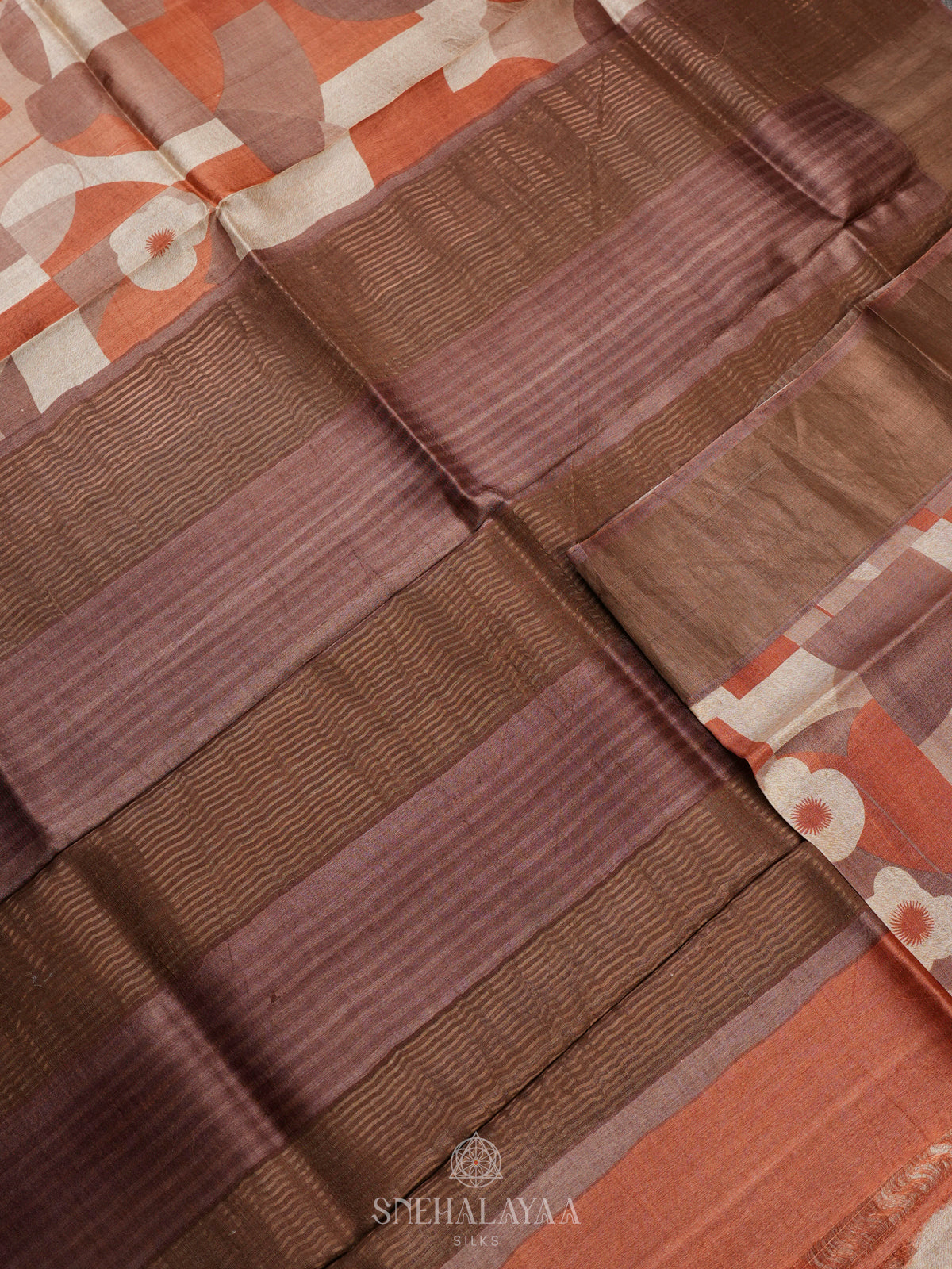 Multi colour Tussar Saree