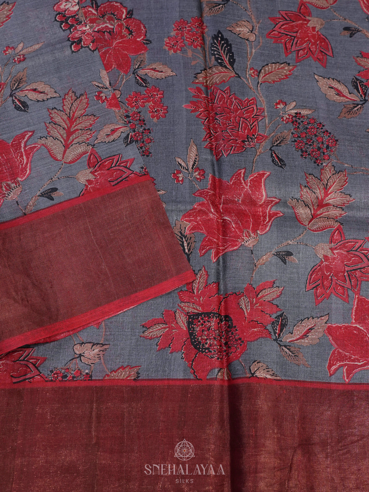 Grey Tussar Saree