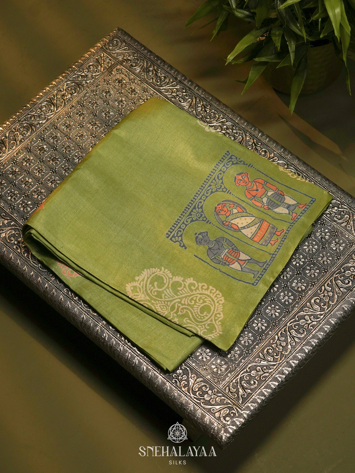 Green Tussar Saree
