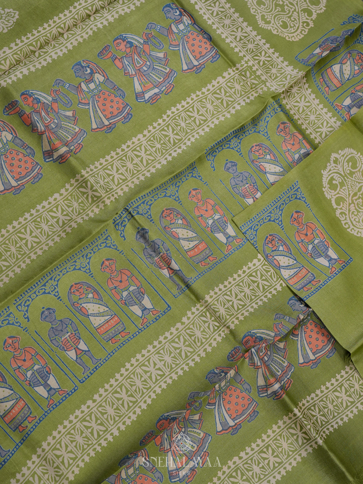 Green Tussar Saree