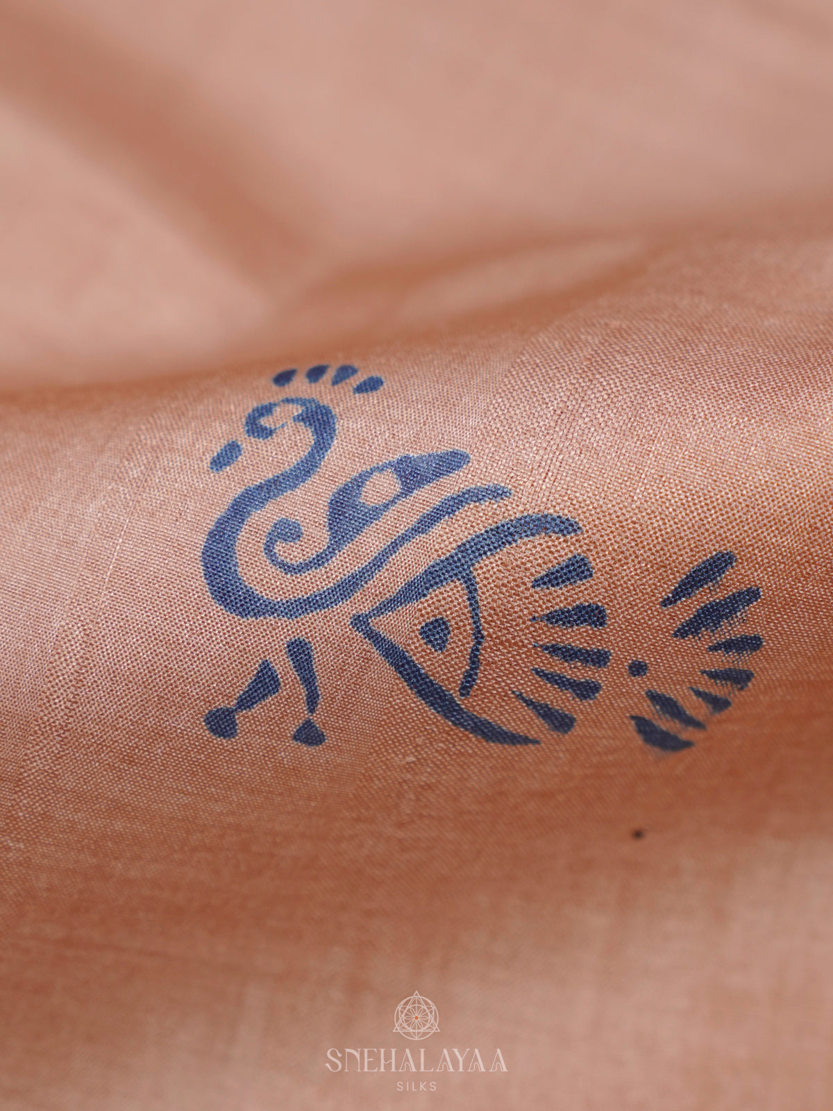 Peach Tussar Saree