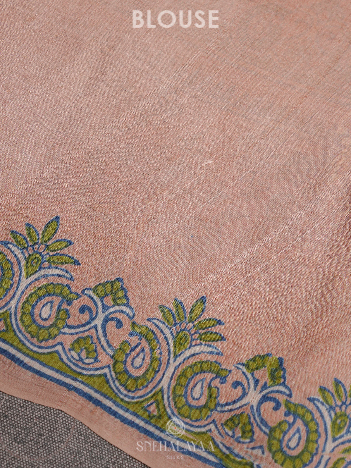 Peach Tussar Saree