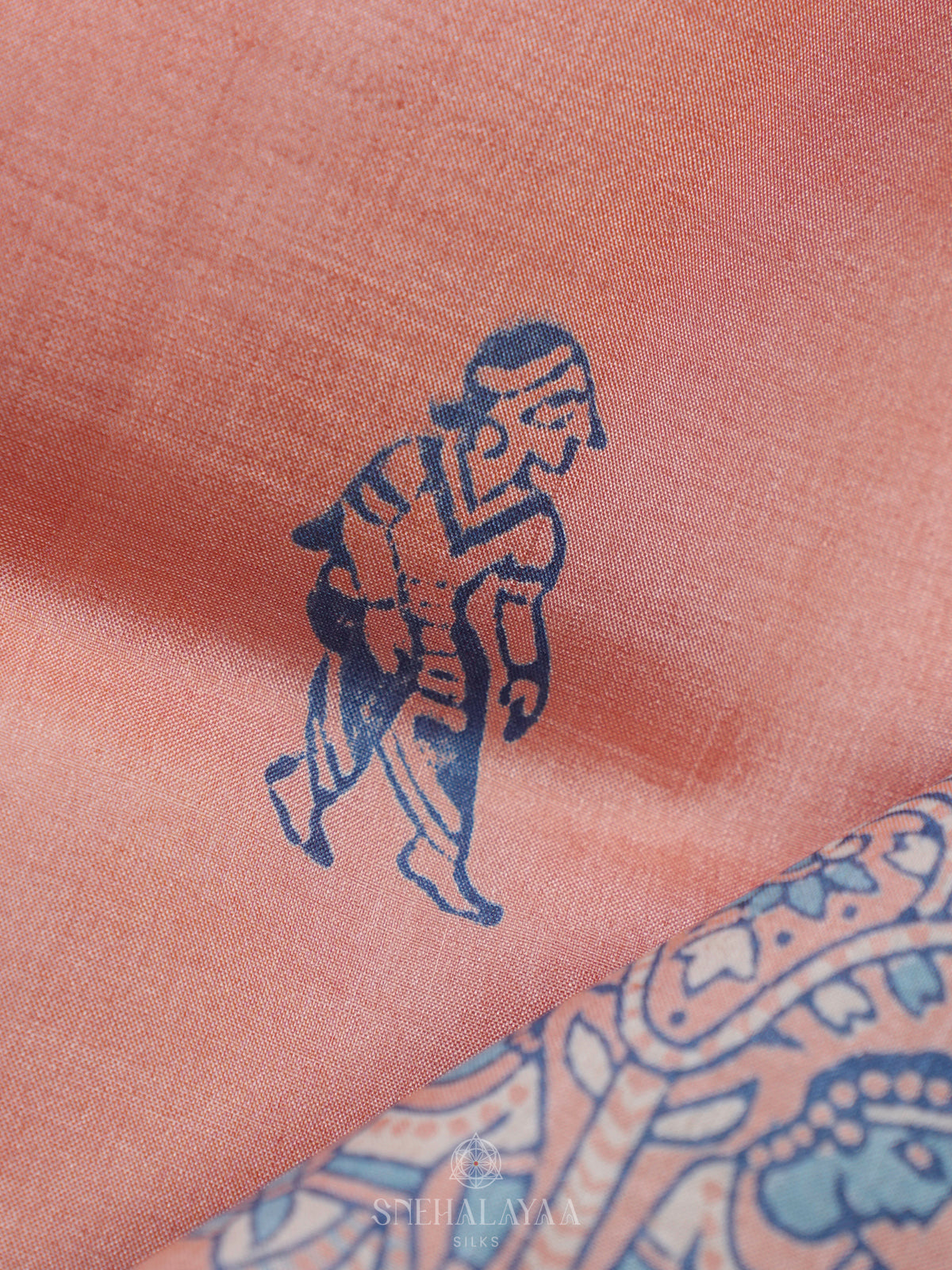 Peach Tussar Saree