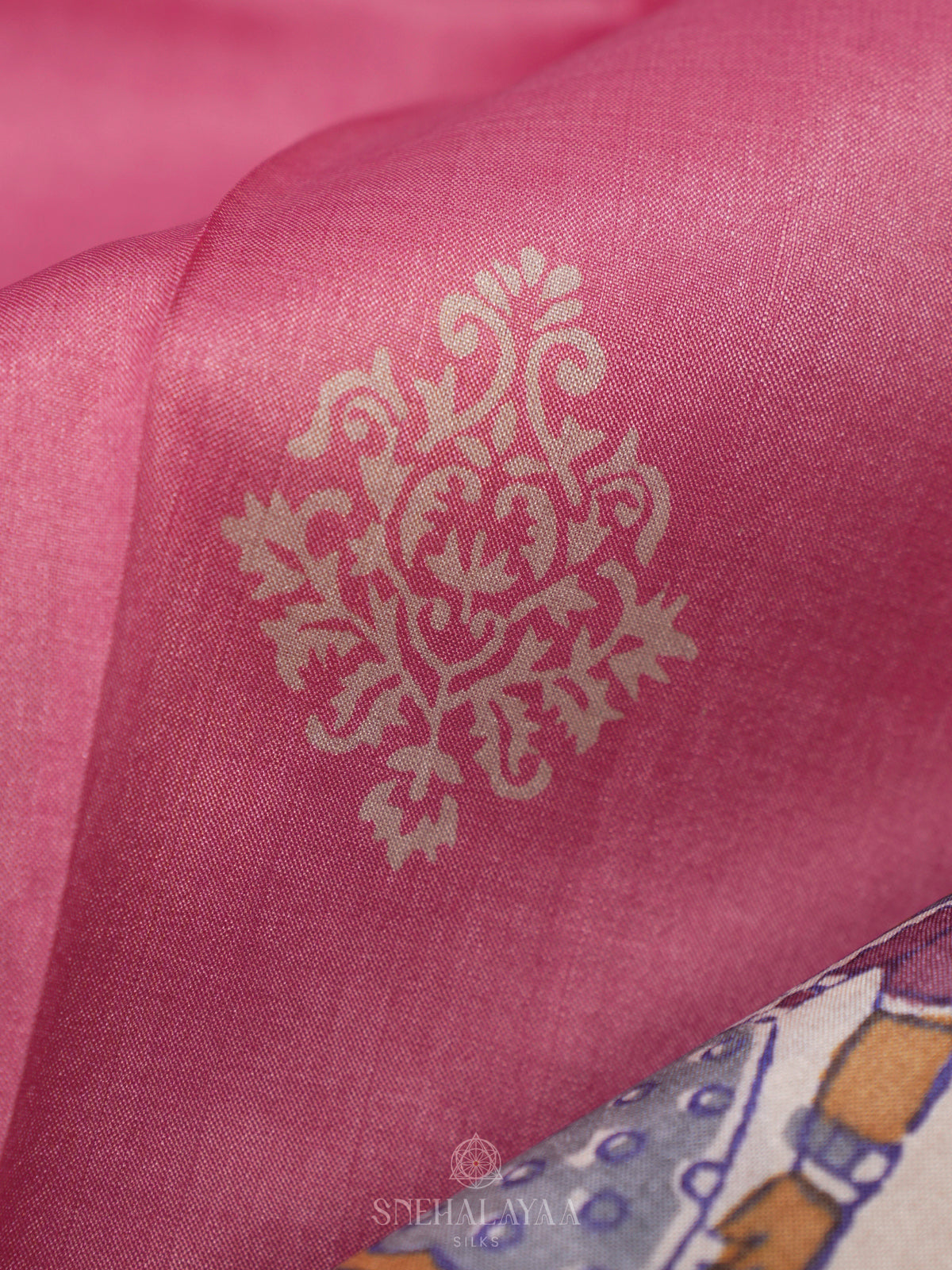 Pink Tussar Saree