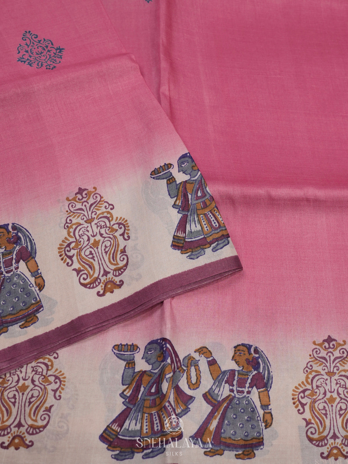 Pink Tussar Saree