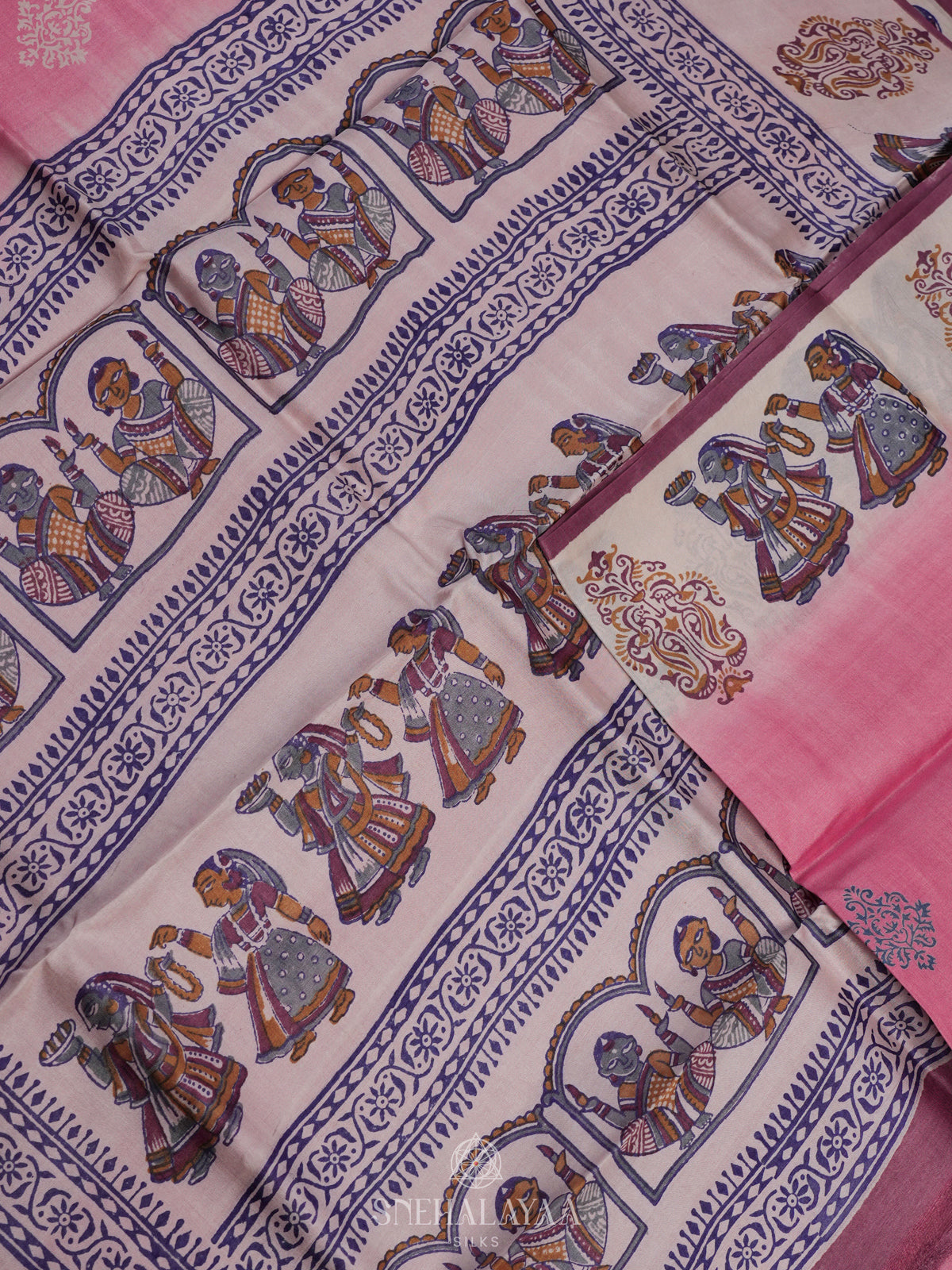 Pink Tussar Saree