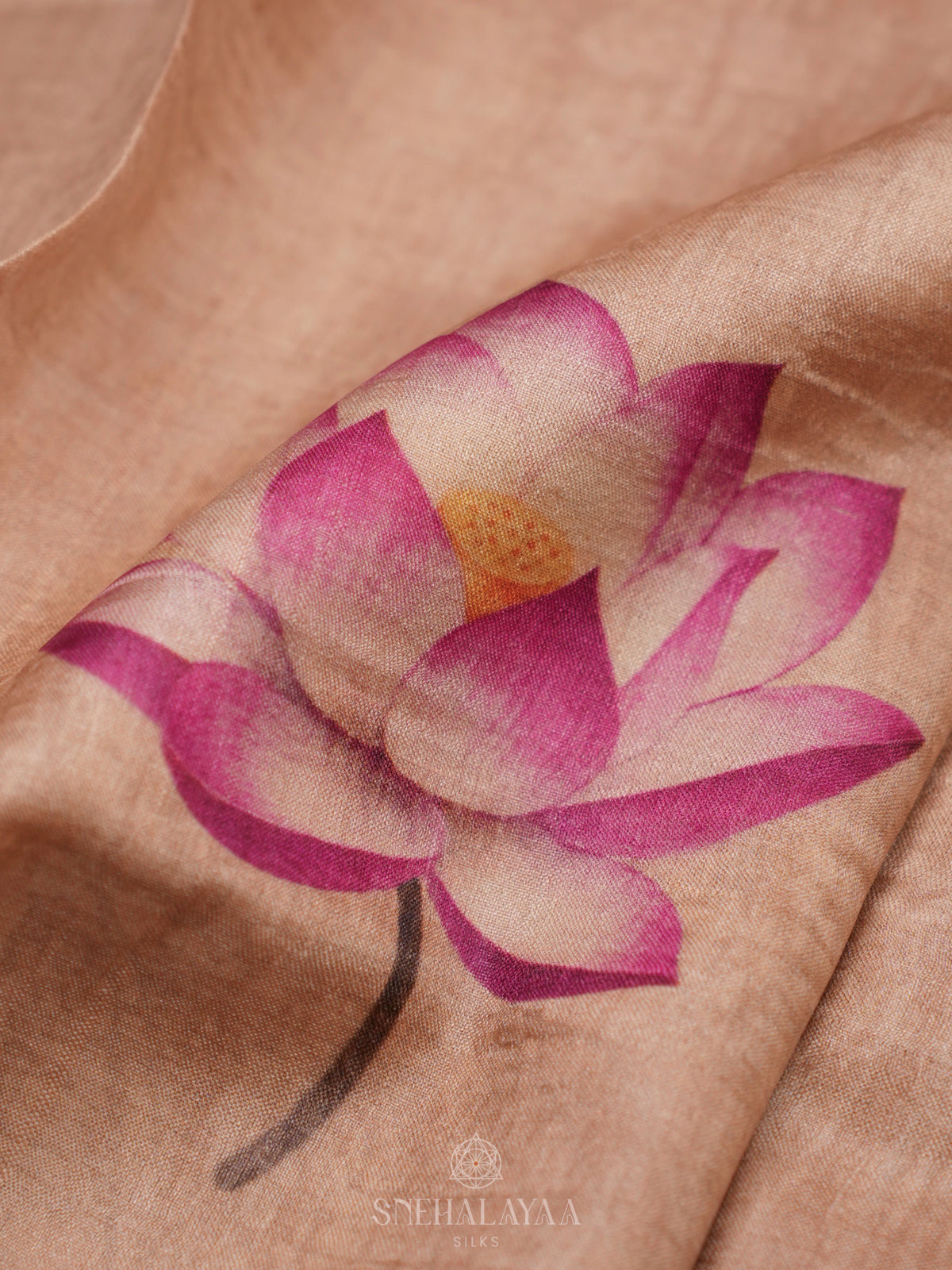 Peach Tussar Saree