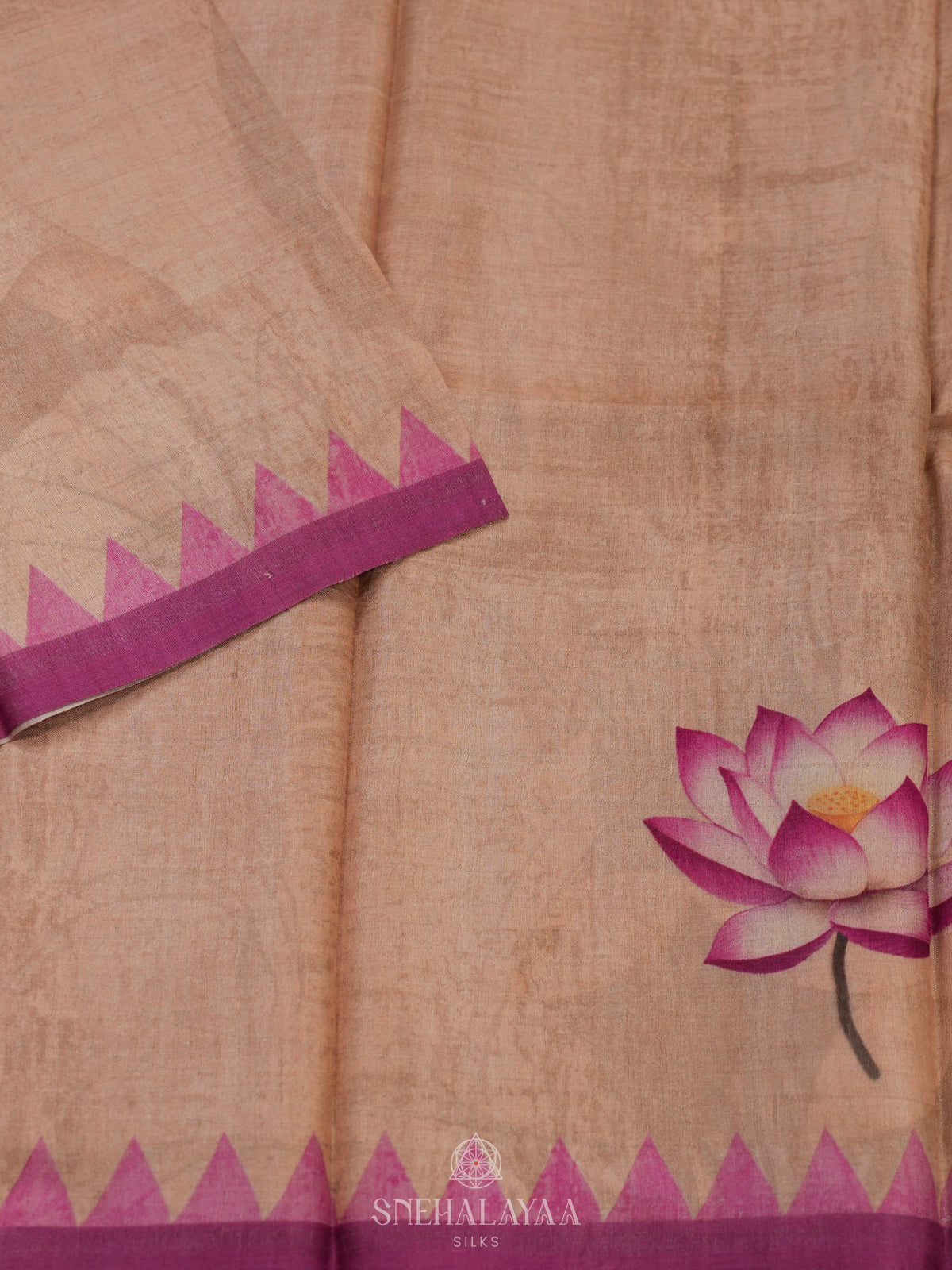 Peach Tussar Saree