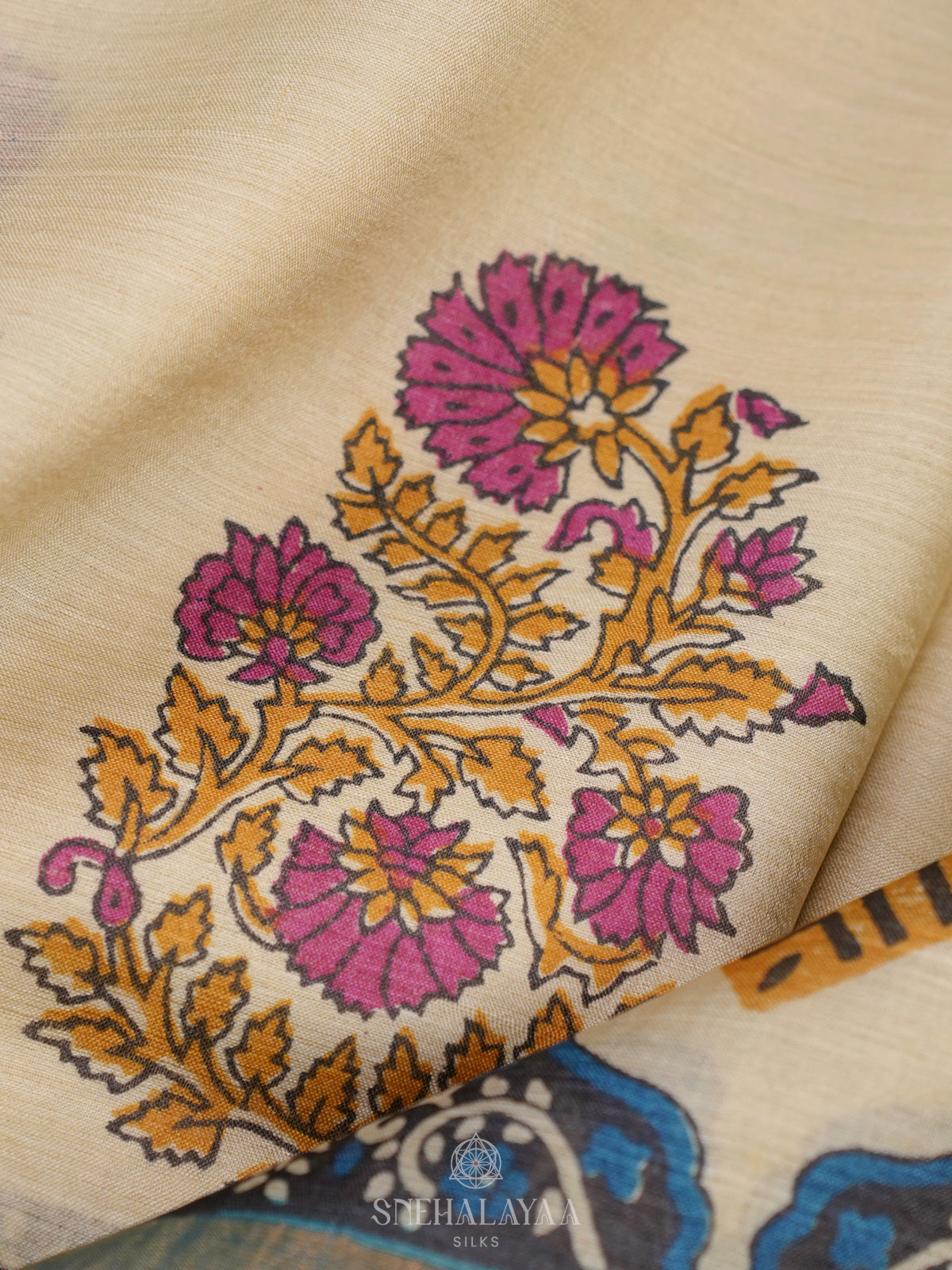 Cream Tussar Saree