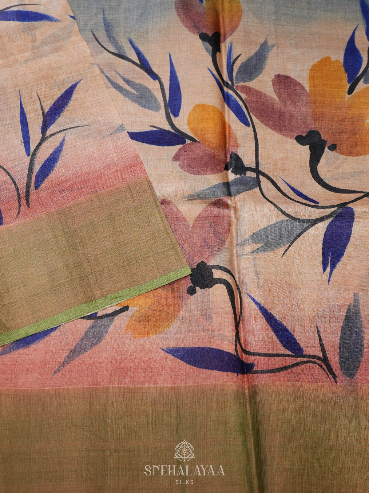 Multi colour Tussar Saree