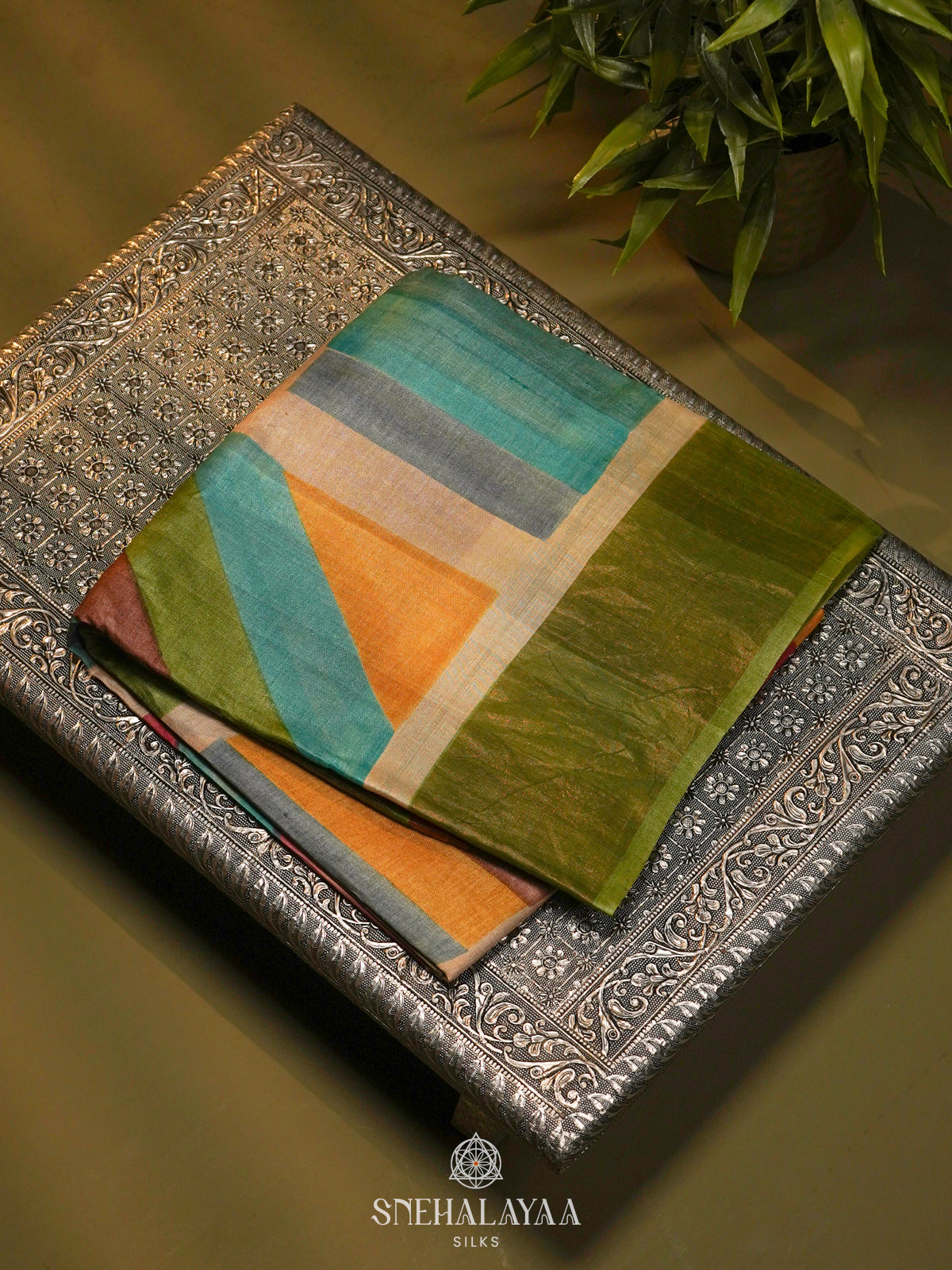 Multi colour Tussar Saree