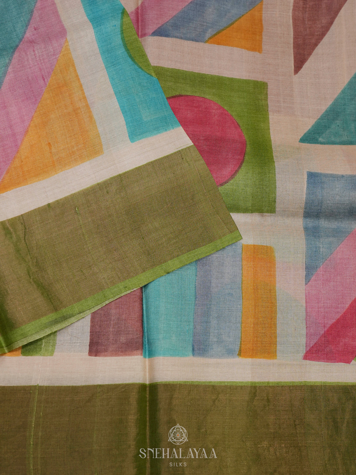 Multi colour Tussar Saree